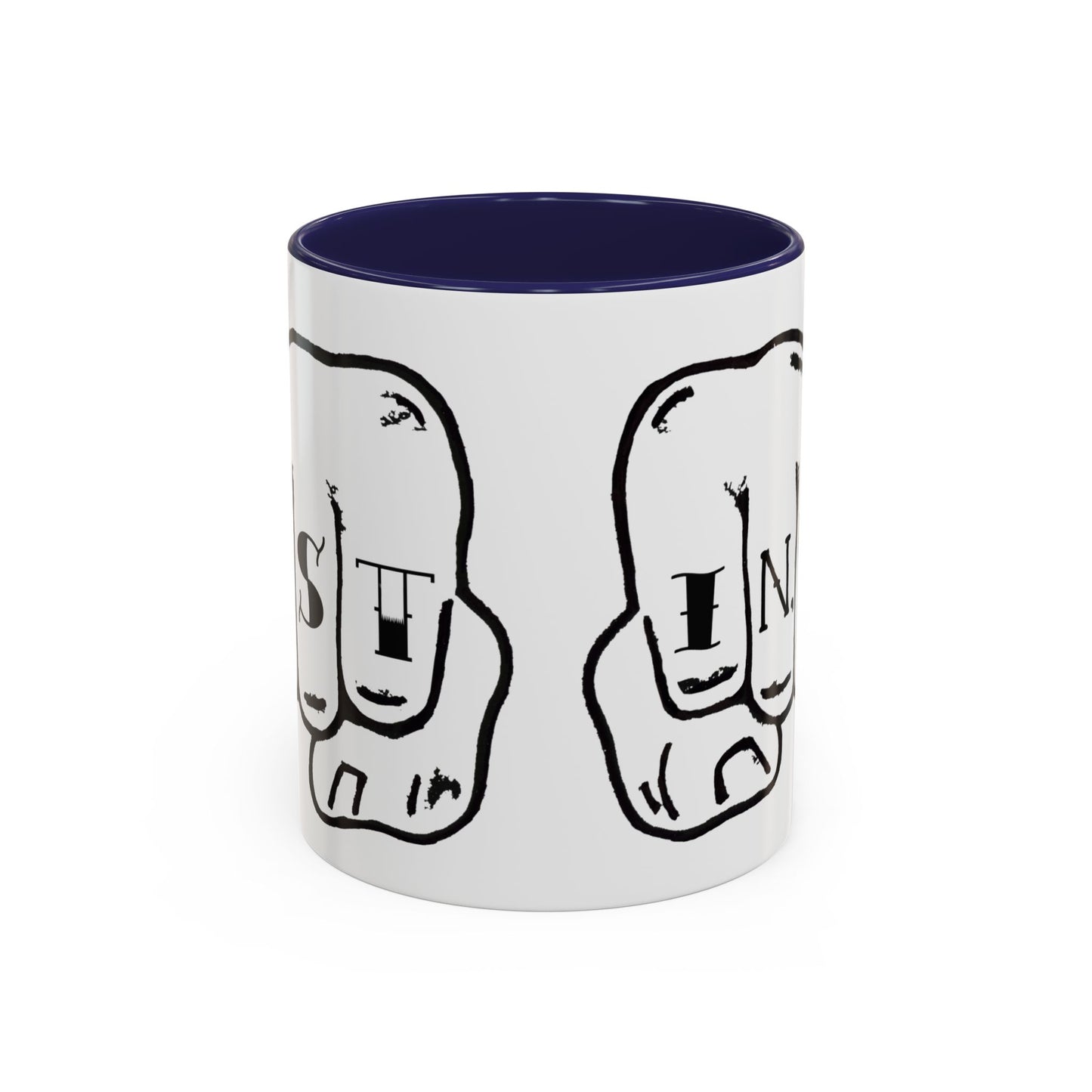 Austin Knuckle Tats Tattooed Fists Accent Mug Giant Fists Edition
