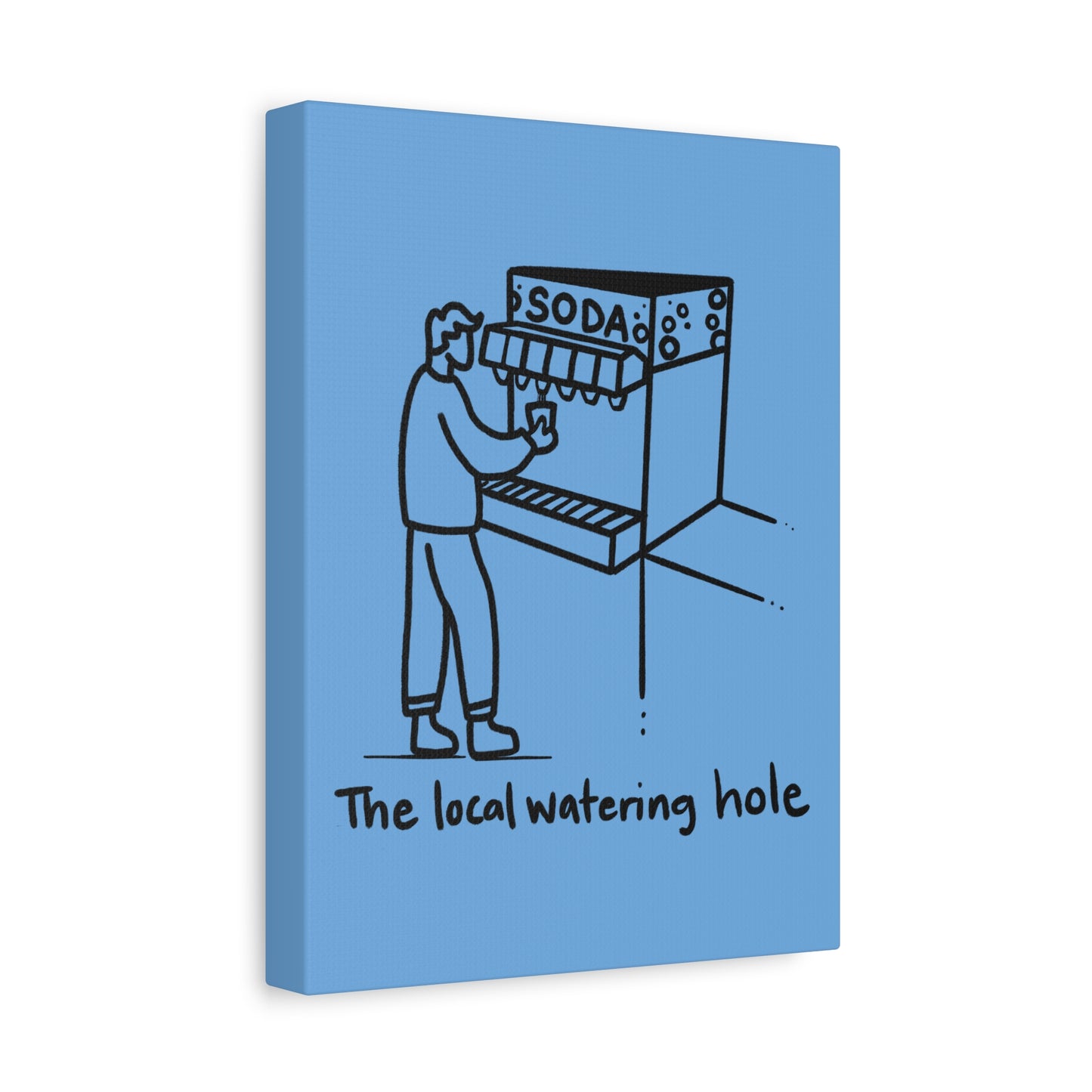 Local Watering Hole Canvas Print - Blue