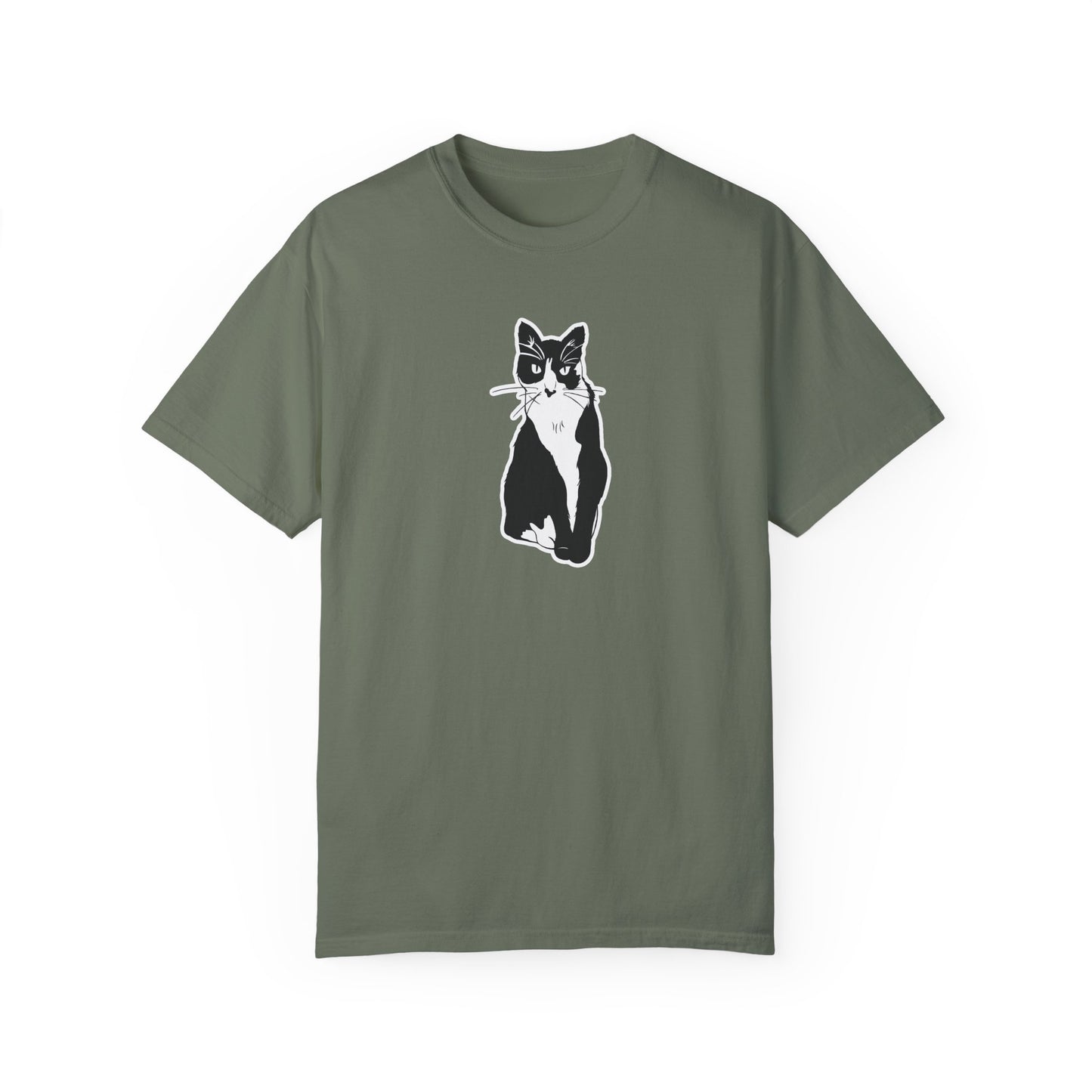 Cat Tee (Sticker Style Cat) - Cat Drawing Shirt