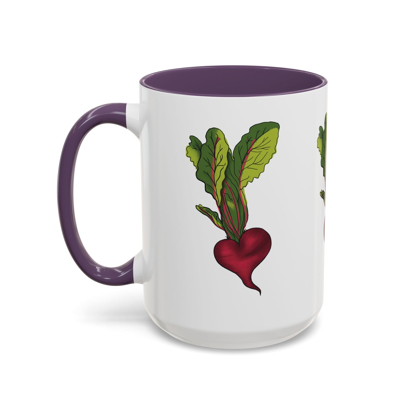 Triple Heart Beet Accent Mug