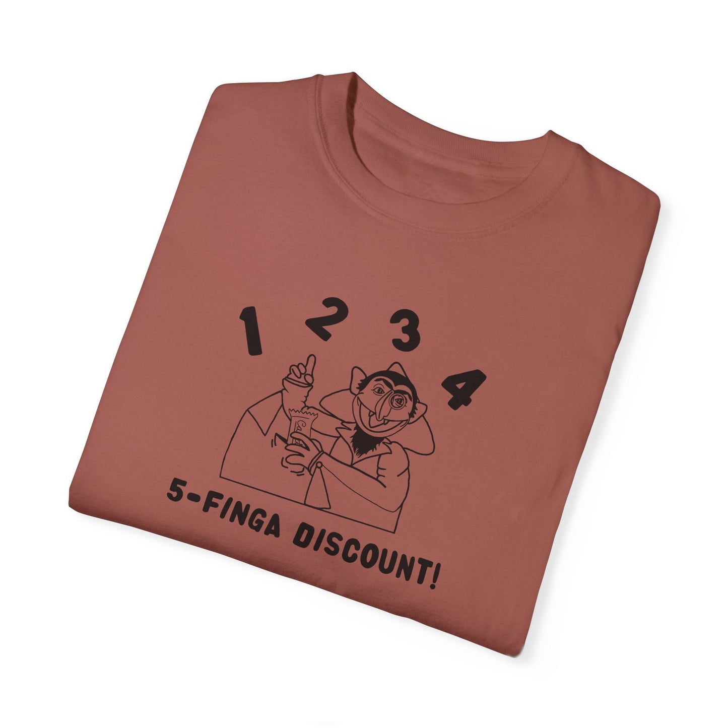 Five Finger Discount Outline Tee - Sesame Street The Count Parody Shirt
