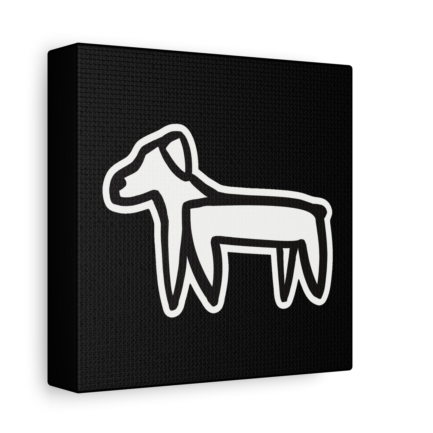 Dog Canvas Print on Black (Sticker Style Dog) - Dog Art Print