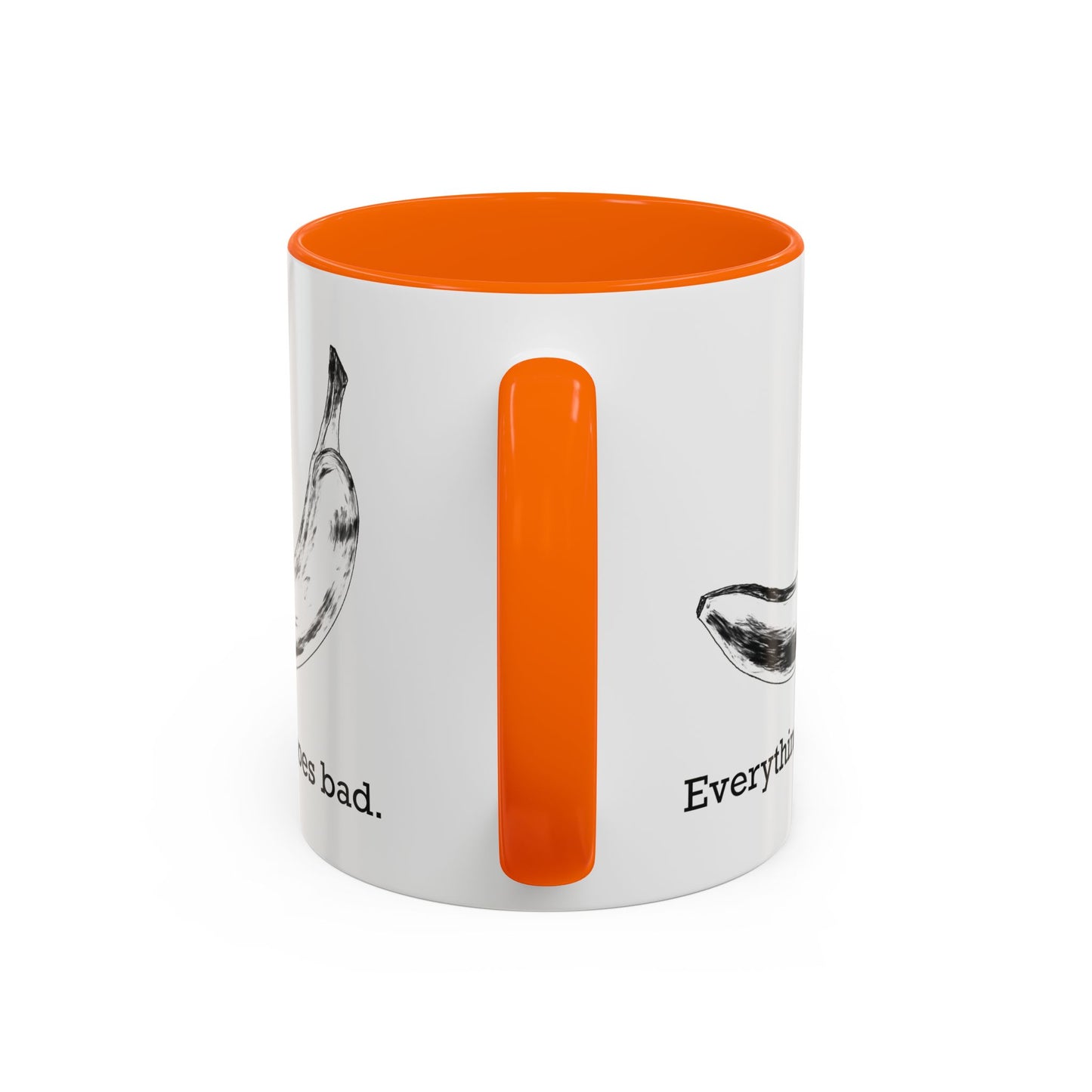 Everything Goes Bad Rotting Banana B&W Accent Mug