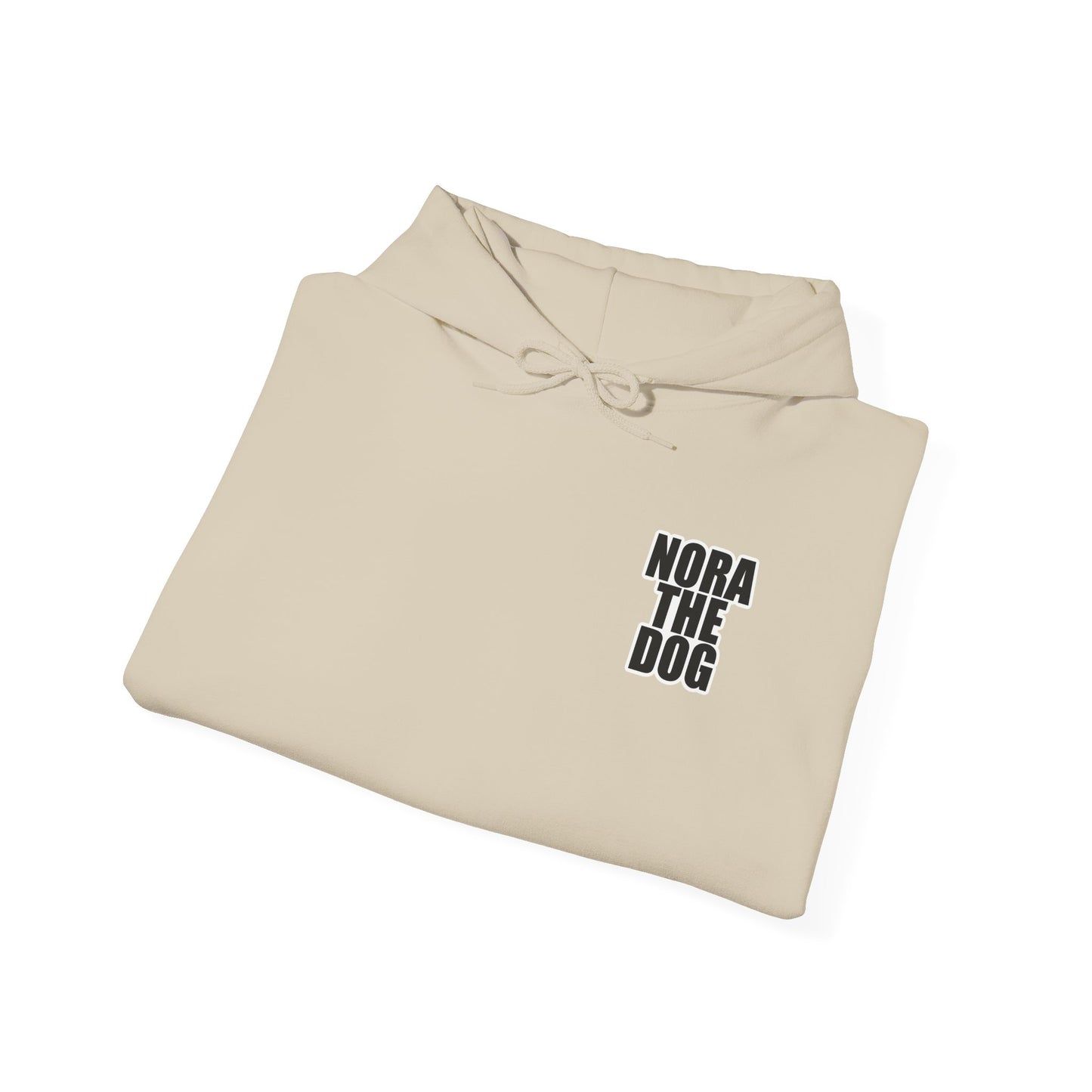 Nora the Dog Heart Hoodie Back Design (Sticker Style Nora) - Nora Hooded Sweatshirt
