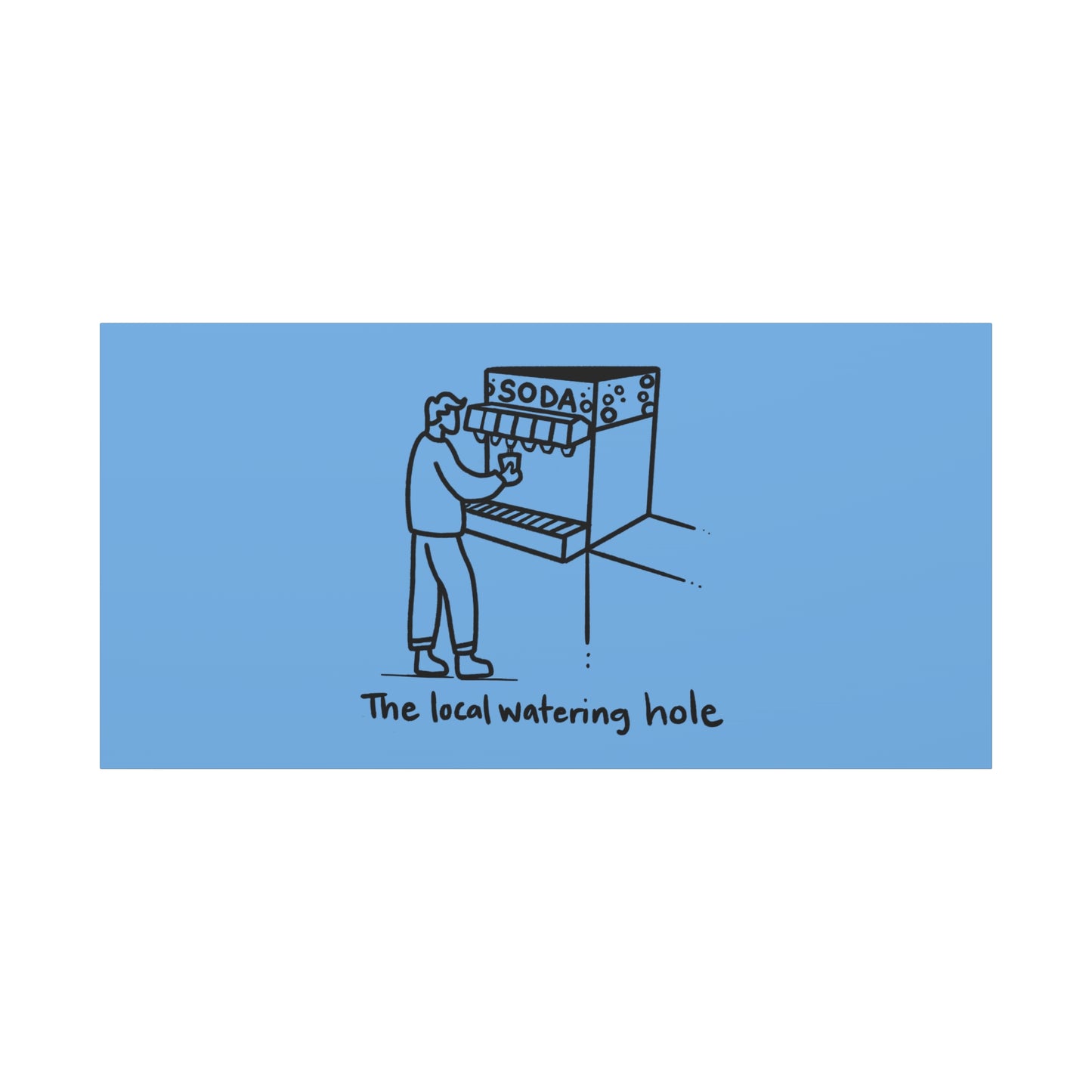 Local Watering Hole Canvas Print - Blue