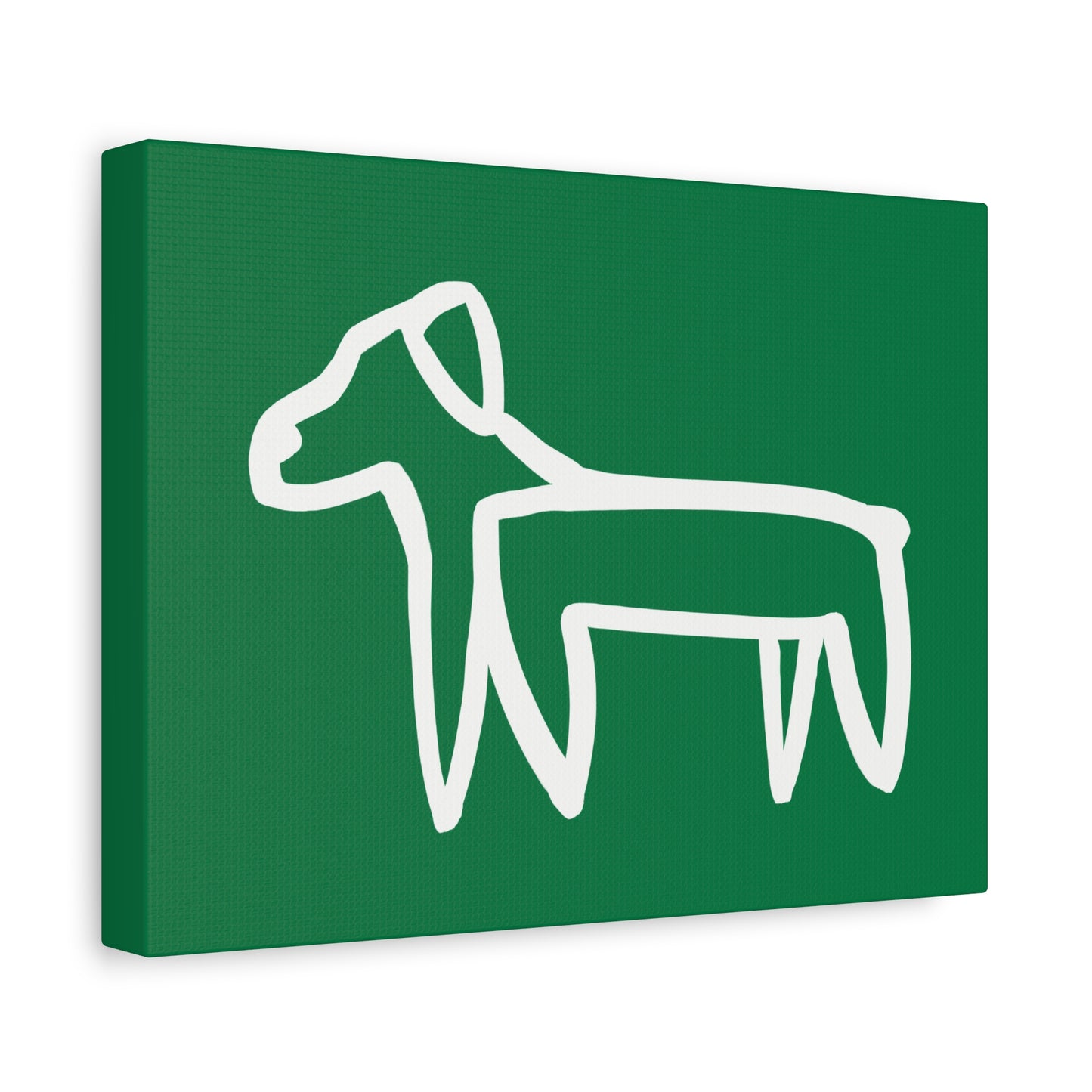Dog Canvas Print on Green (Transparent Style White Dog) - Dog Art Print