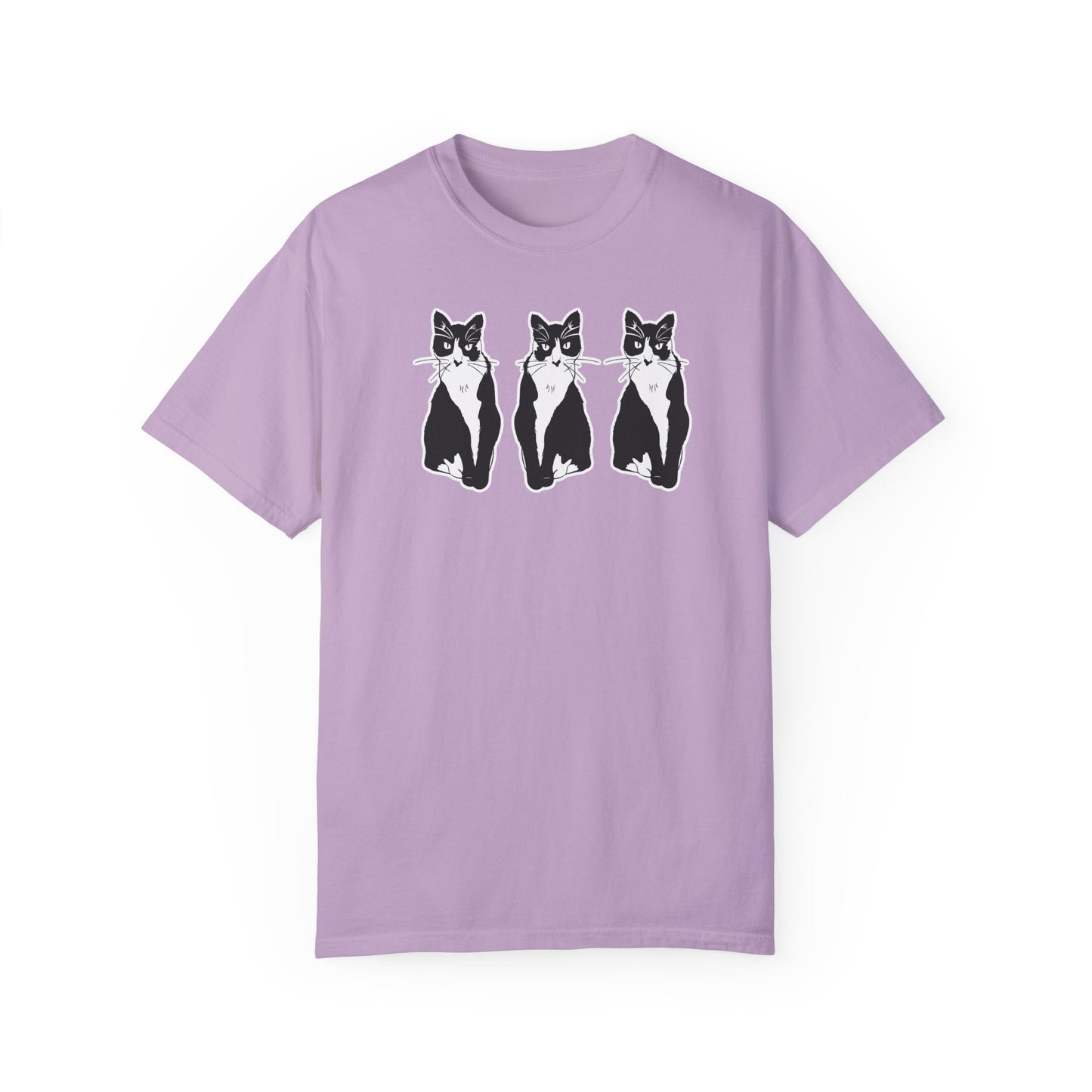 Cat x3 Tee (Sticker Style Cat) - Cat Drawing Shirt