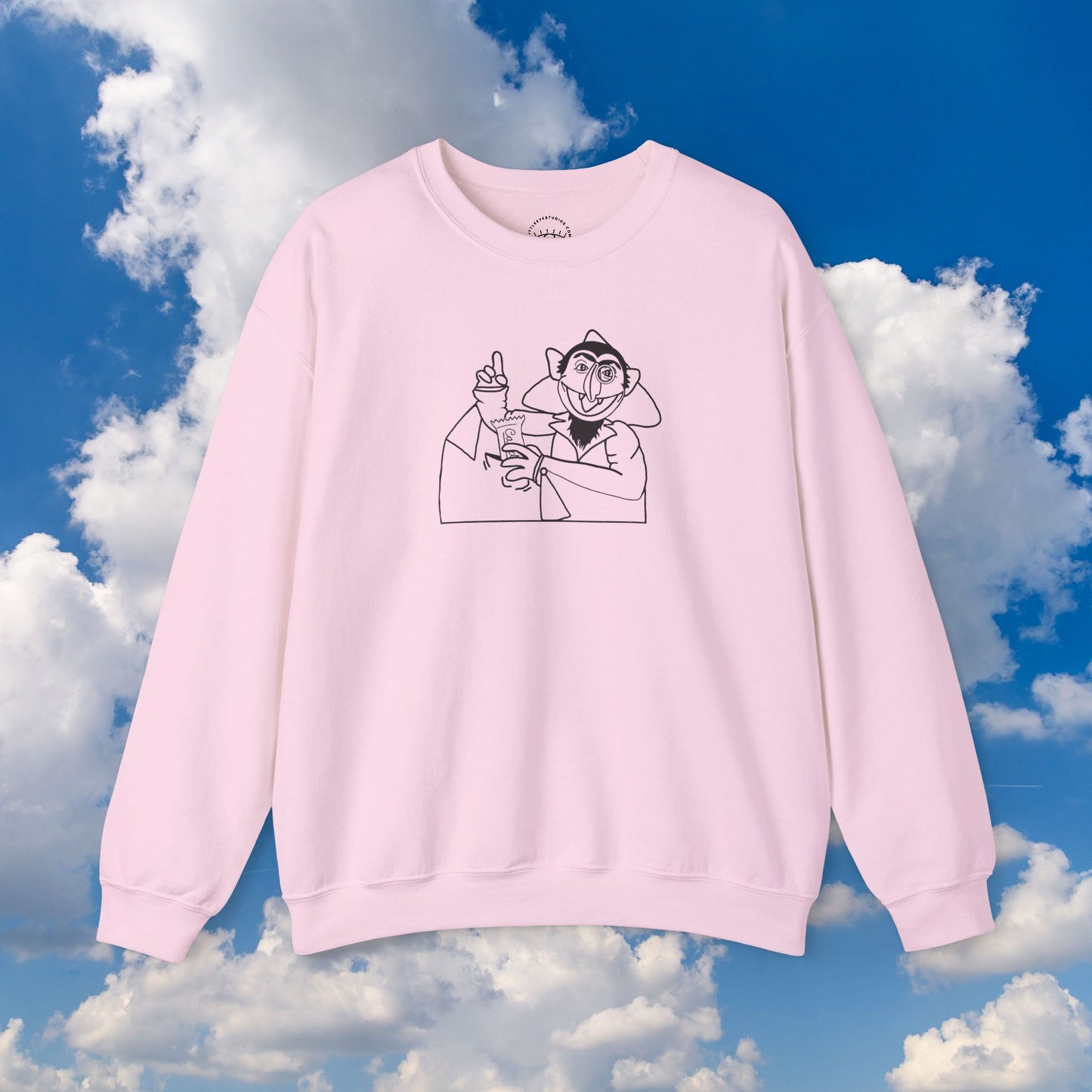 The Count Stealing Candy Outline Sweatshirt - Sesame Street The Count Parody Sweatshirt