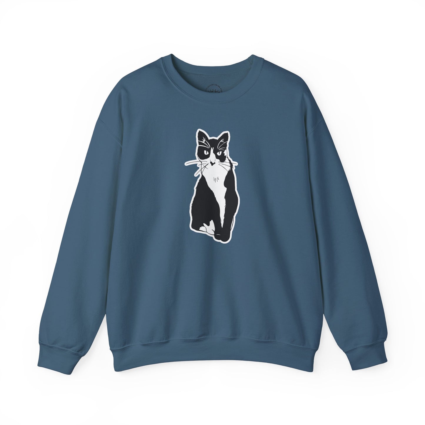 Cat Sweatshirt (Sticker Style Cat) - Cat Drawing Sweatshirt