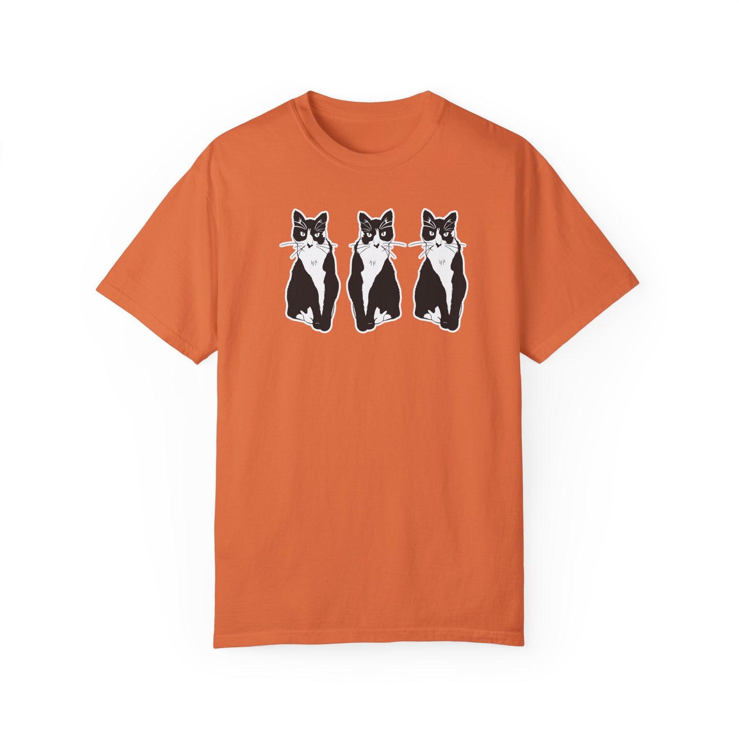 Cat x3 Tee (Sticker Style Cat) - Cat Drawing Shirt