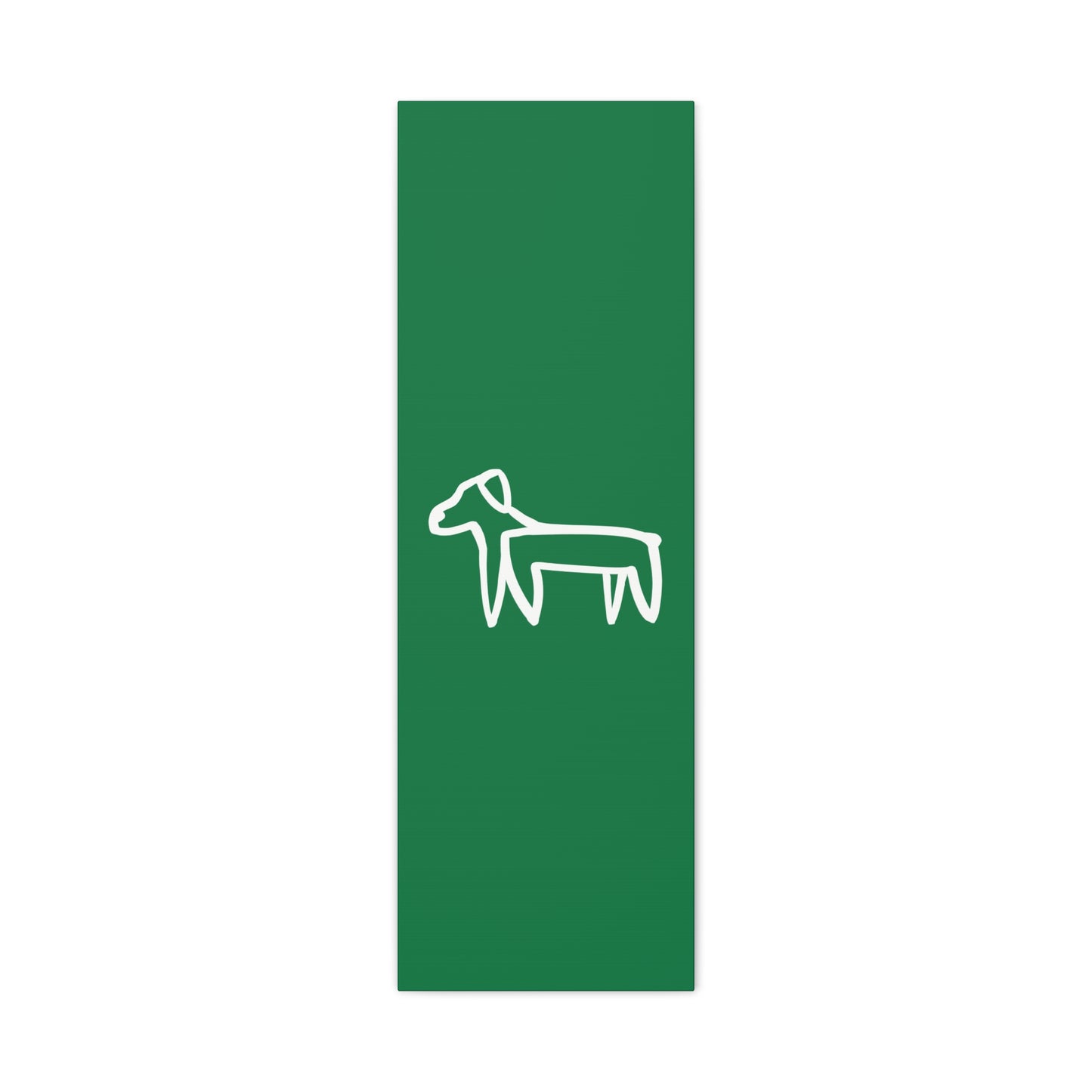 Dog Canvas Print on Green (Transparent Style White Dog) - Dog Art Print