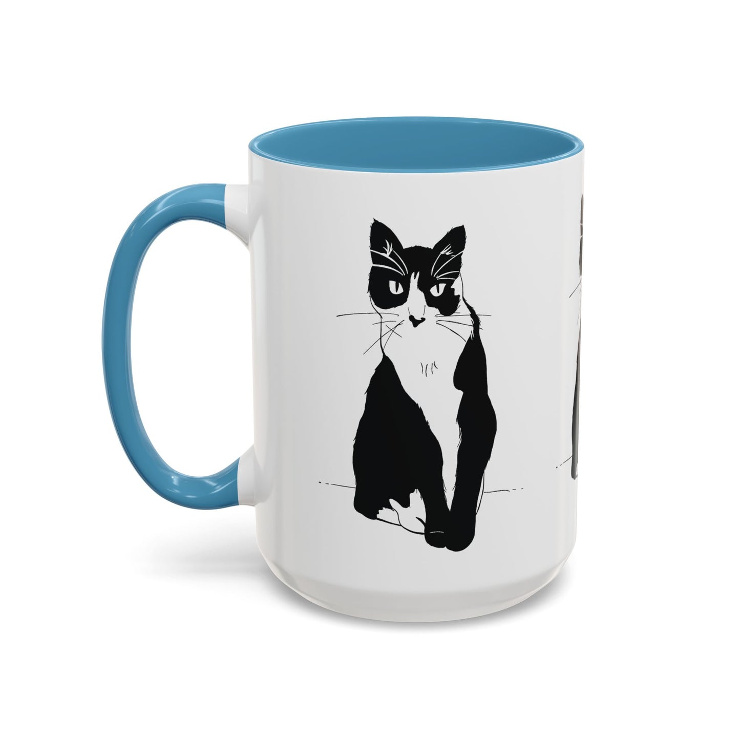 Three Cats Accent Mug (Transparent Style Cat) - Three Cats Edition Cat Mug