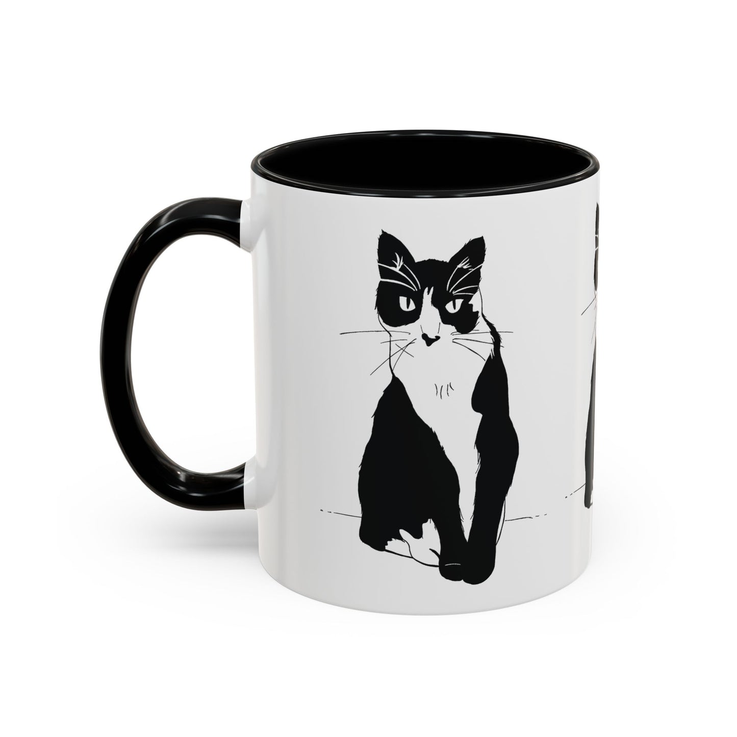 Three Cats Accent Mug (Transparent Style Cat) - Three Cats Edition Cat Mug