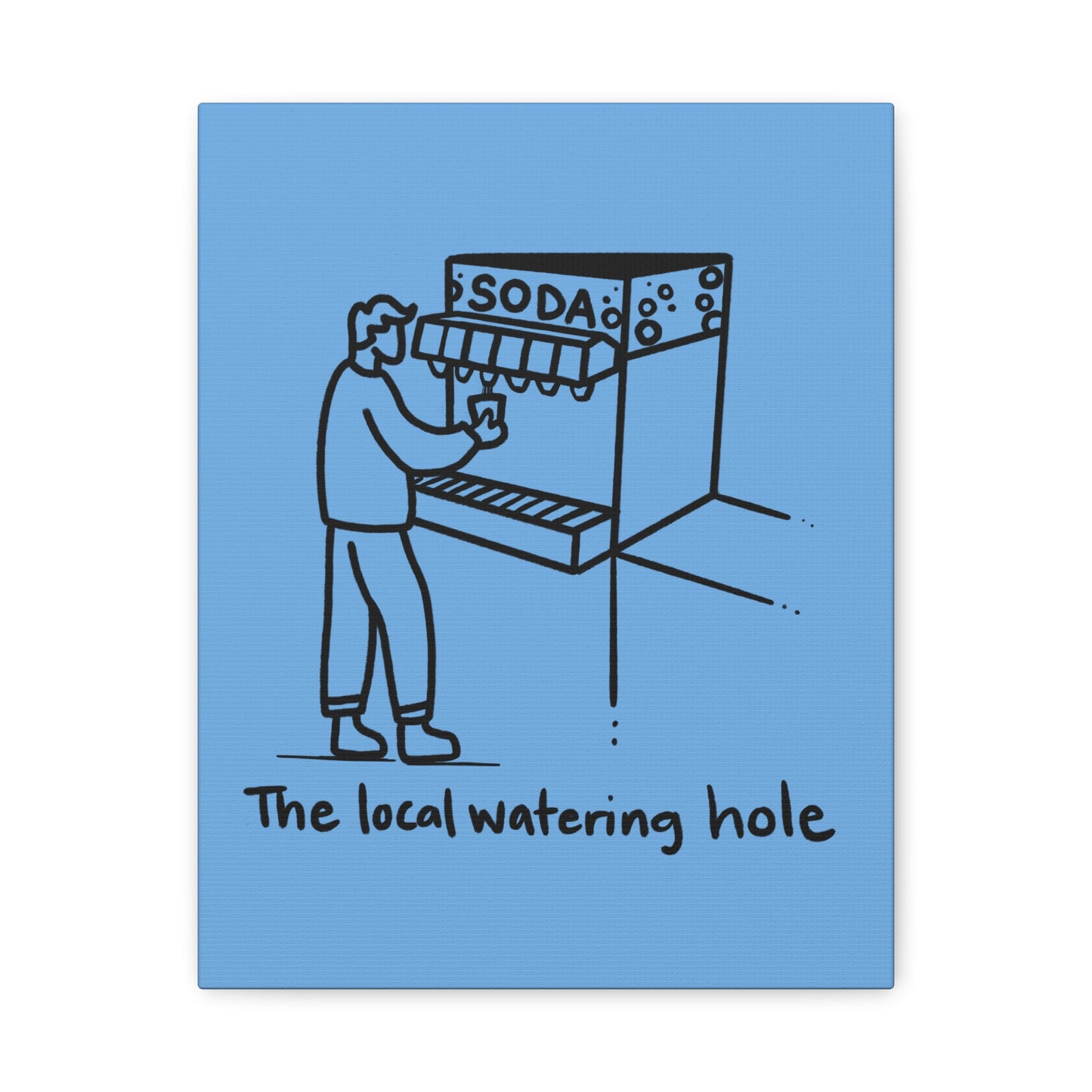 Local Watering Hole Canvas Print - Blue