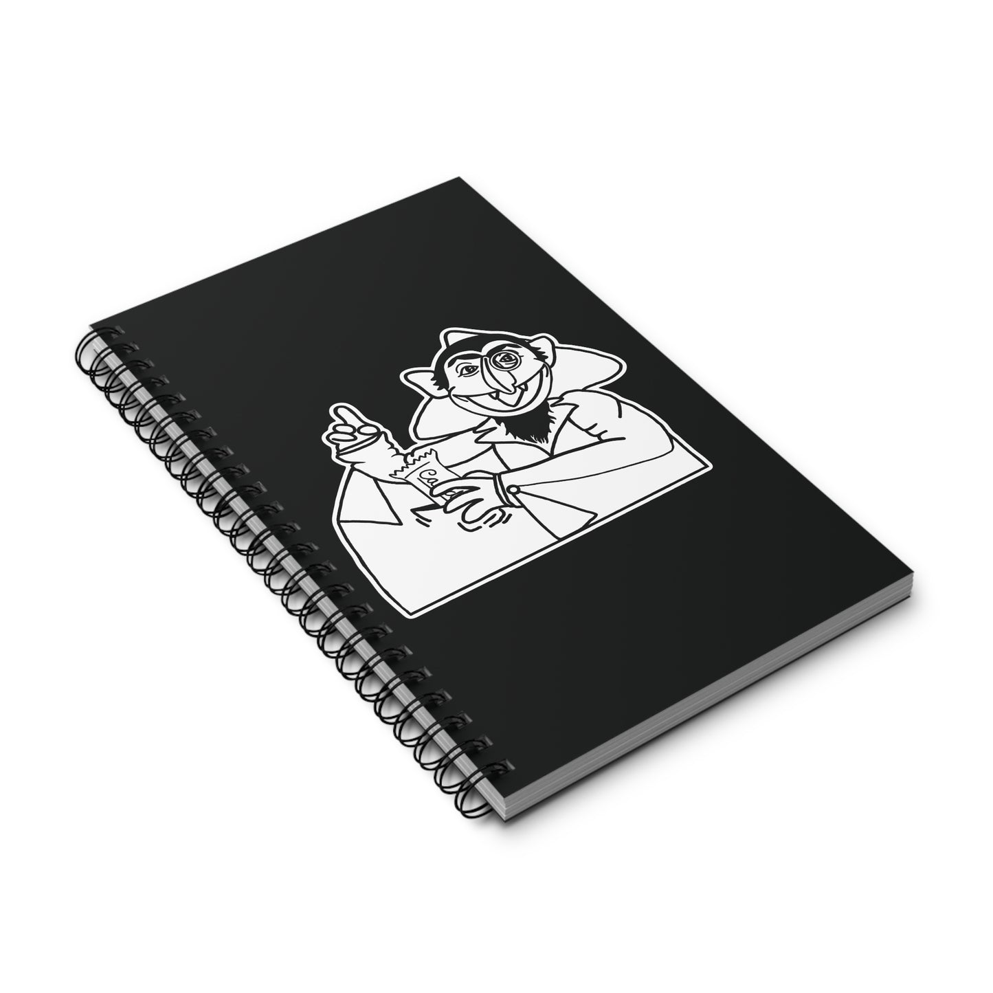 The Count Stealing Candy Outline Notebook Black and White - Sesame Street The Count Parody Notebook