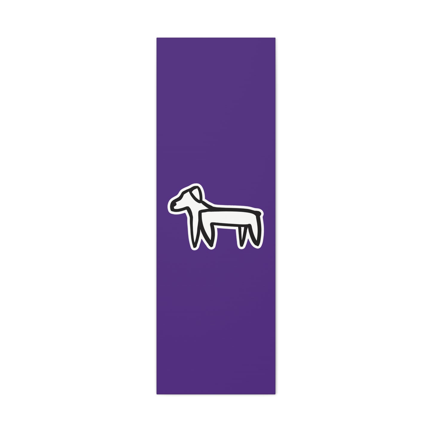 Dog Canvas Print on Purple (Sticker Style White Dog) - Dog Art Print