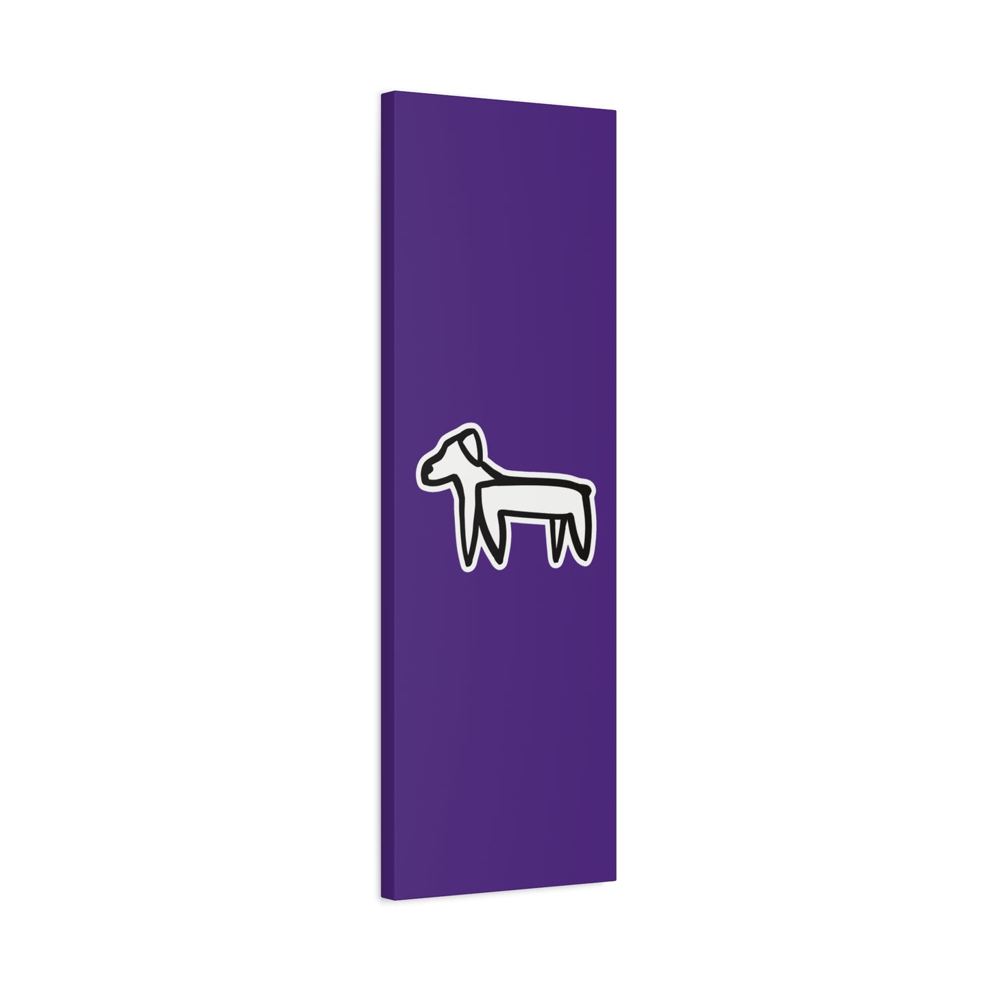 Dog Canvas Print on Purple (Sticker Style White Dog) - Dog Art Print