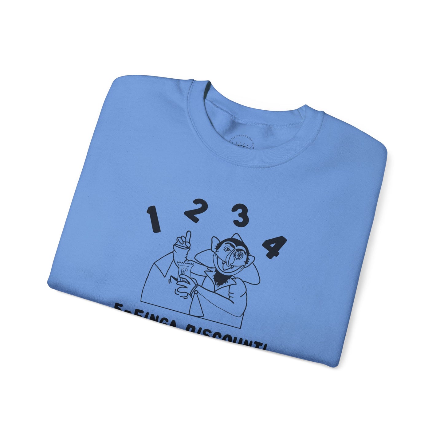 Five Finger Discount Outline Sweatshirt - Sesame Street The Count Parody Sweatshirt