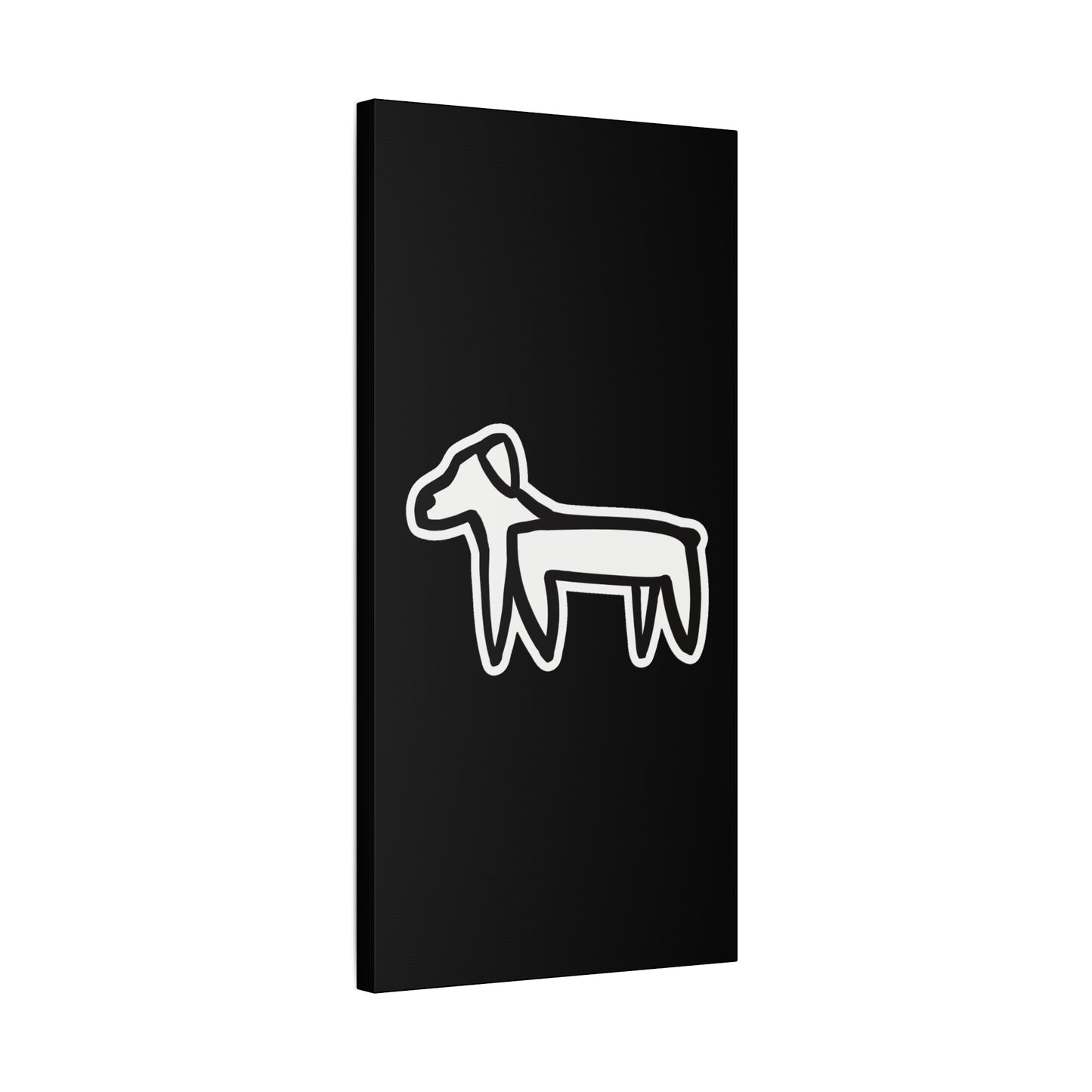 Dog Canvas Print on Black (Sticker Style Dog) - Dog Art Print