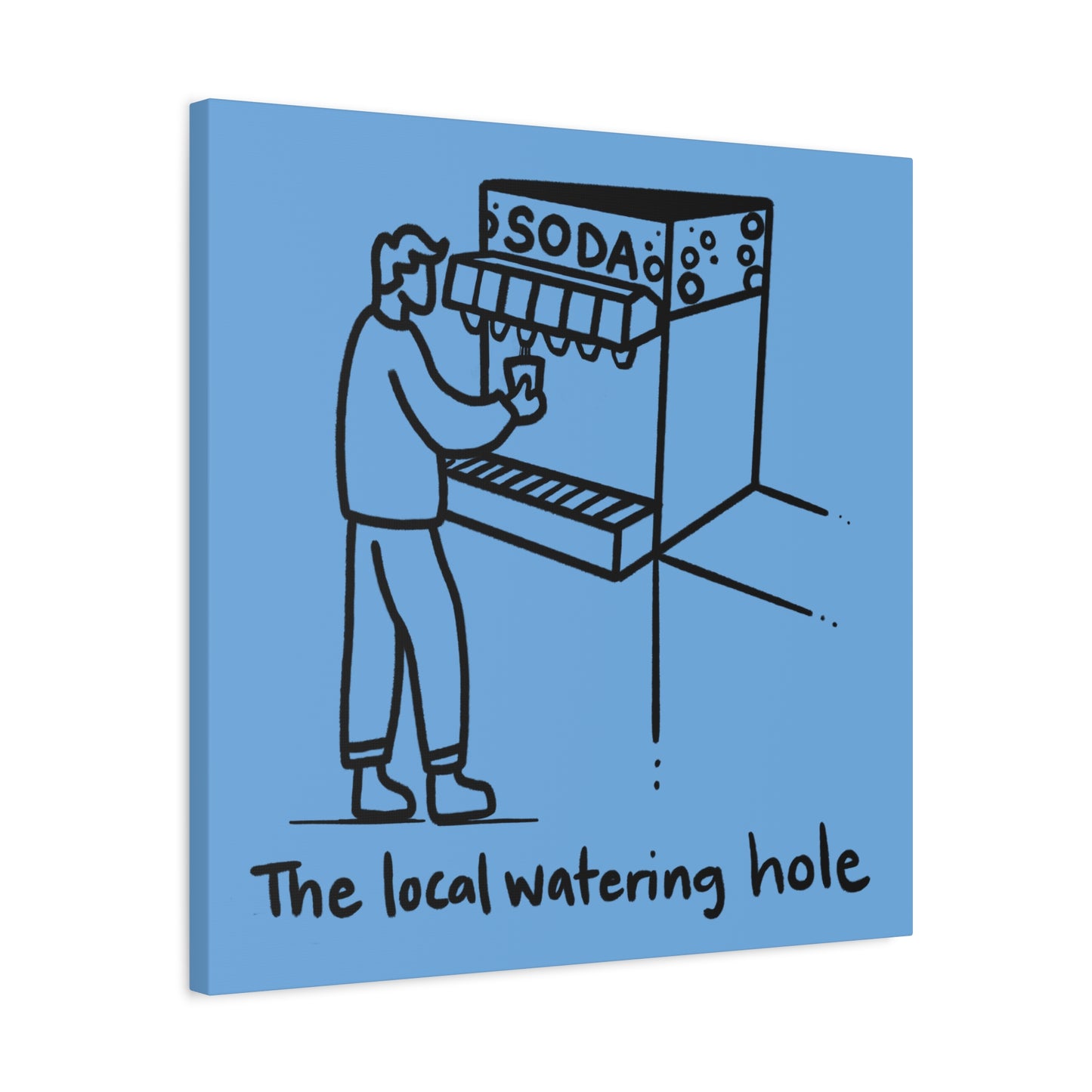 Local Watering Hole Canvas Print - Blue