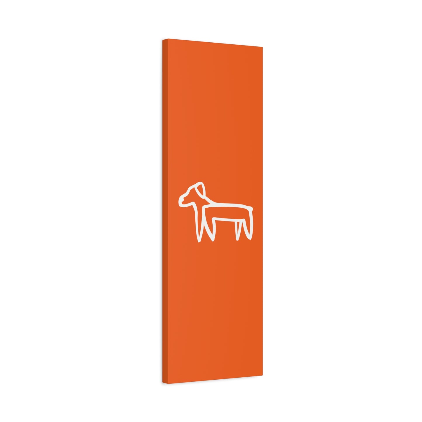 Dog Canvas Print on Orange (Transparent Style White Dog) - Dog Art Print