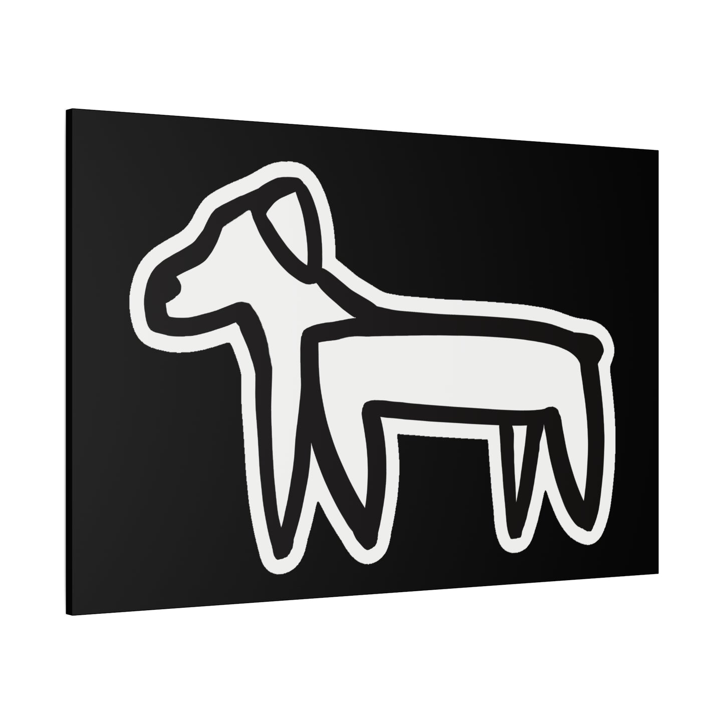 Dog Canvas Print on Black (Sticker Style Dog) - Dog Art Print