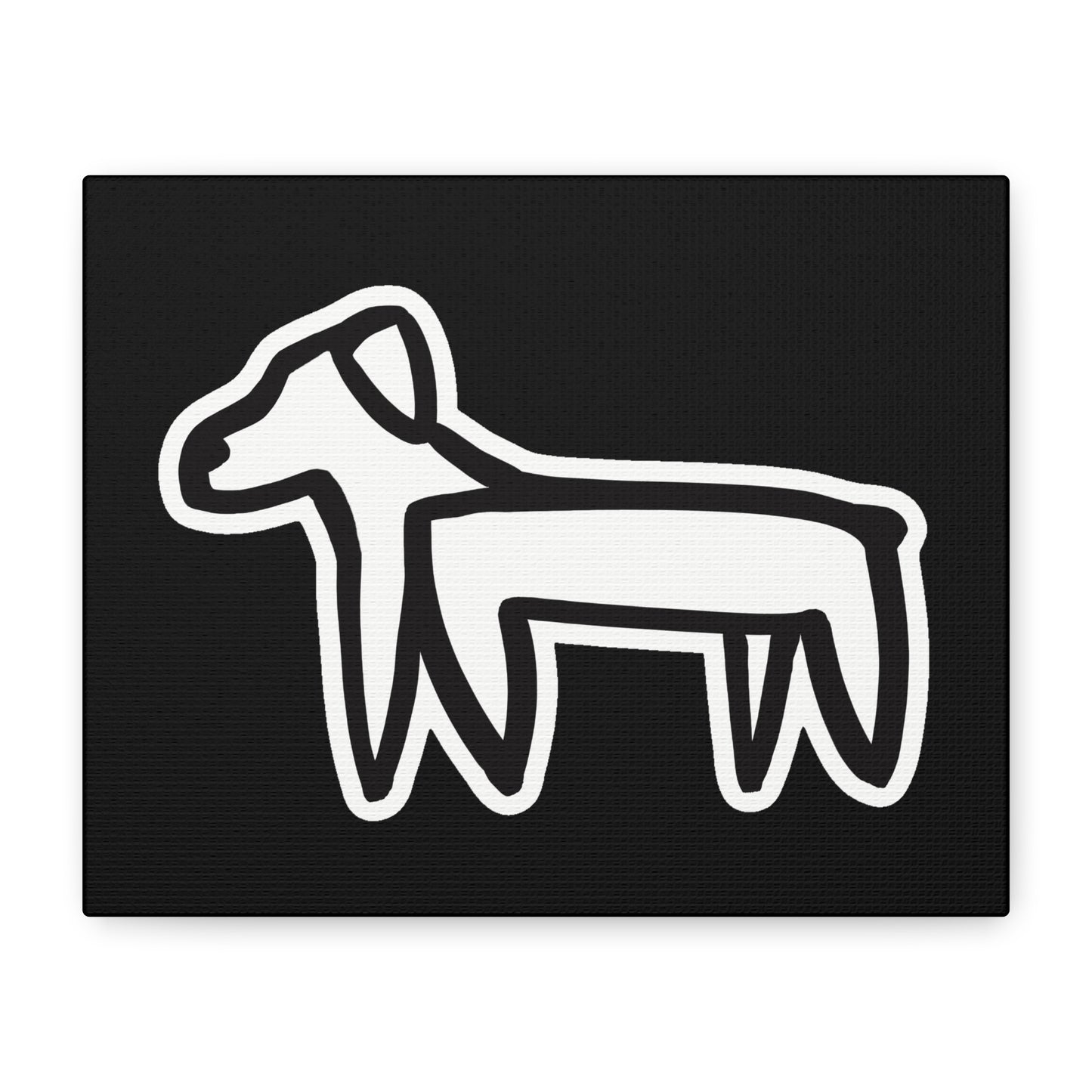 Dog Canvas Print on Black (Sticker Style Dog) - Dog Art Print