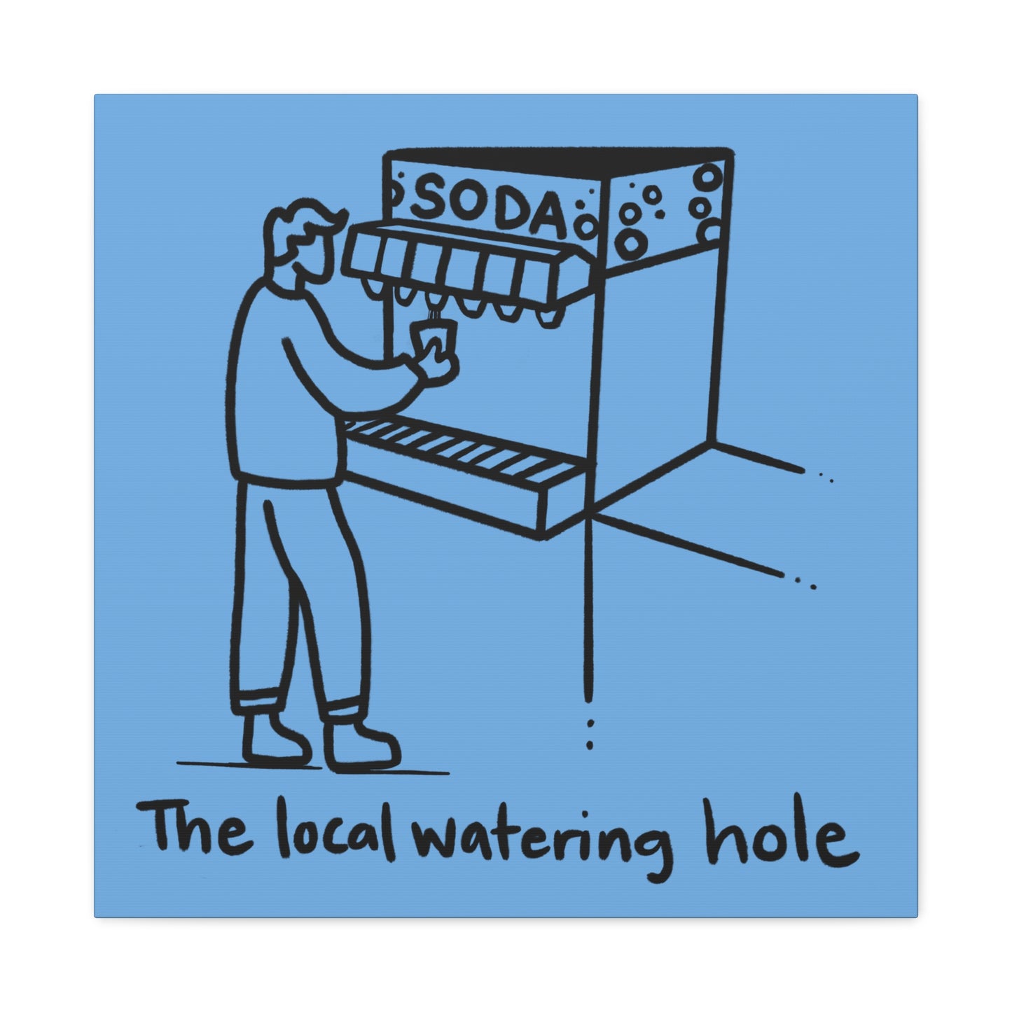 Local Watering Hole Canvas Print - Blue