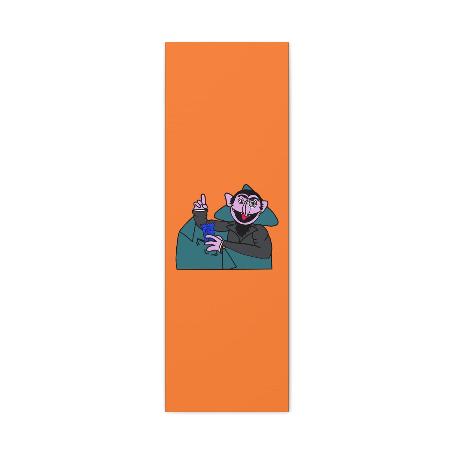 The Count Stealing Candy Canvas Print Orange - Sesame Street The Count Parody Art