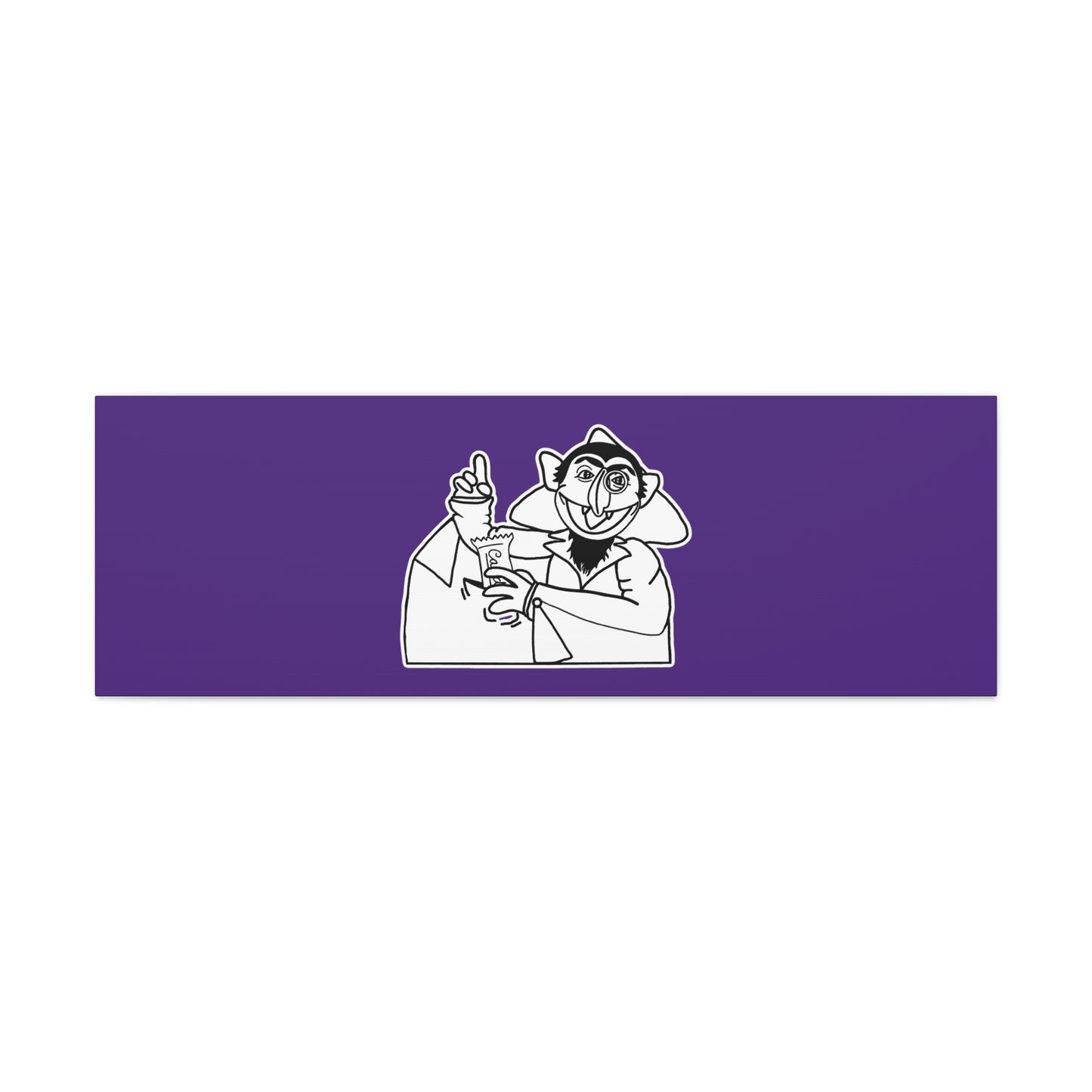 The Count Stealing Candy Outline Canvas Print Purple - Sesame Street The Count Parody Art