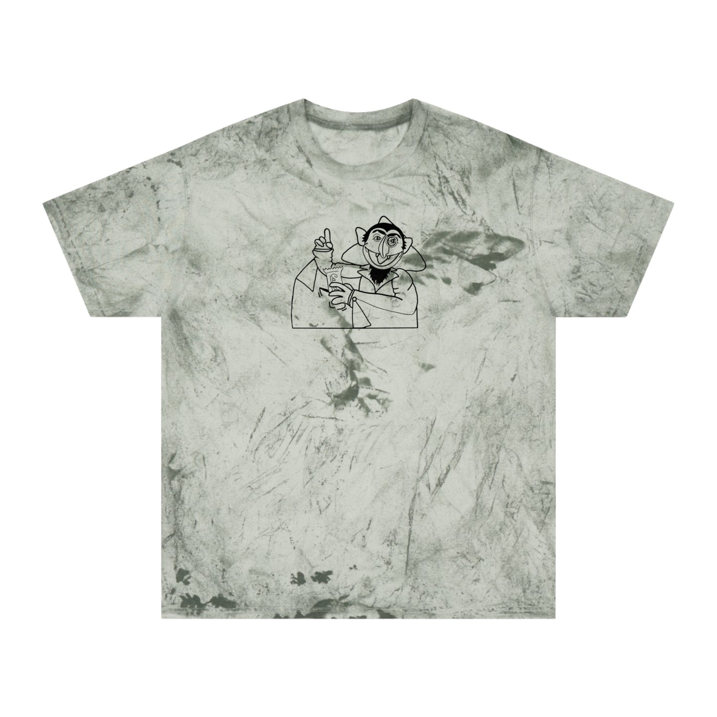 The Count Stealing Candy Outline Color Blast Tee - Sesame Street The Count Parody Shirt