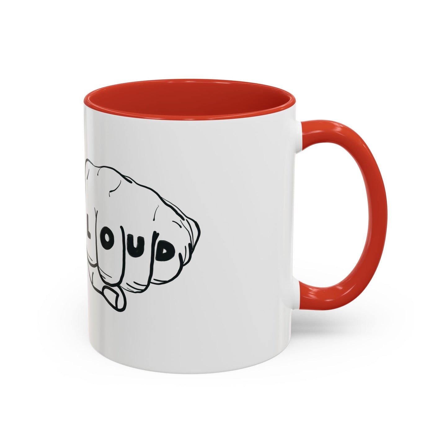 Live Loud Knuckle Tats Tattooed Fists Accent Mug