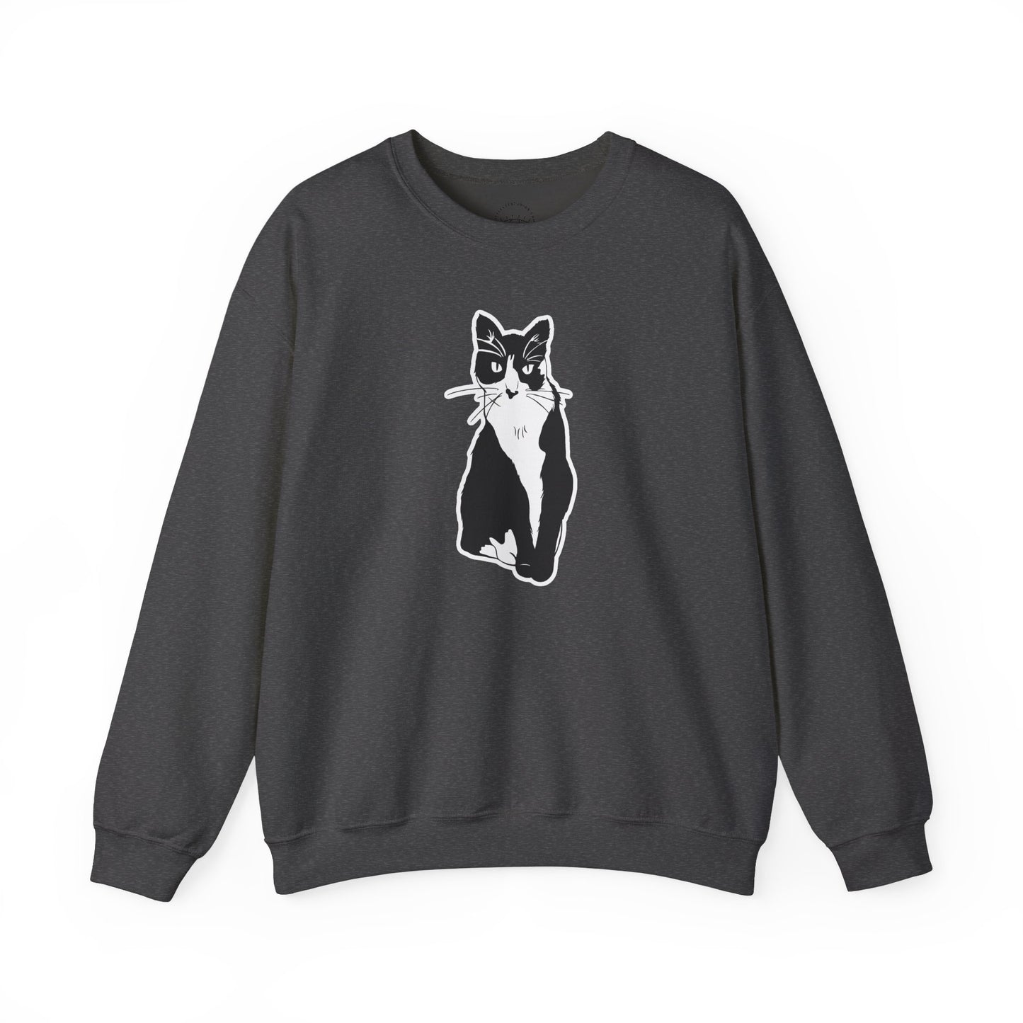 Cat Sweatshirt (Sticker Style Cat) - Cat Drawing Sweatshirt