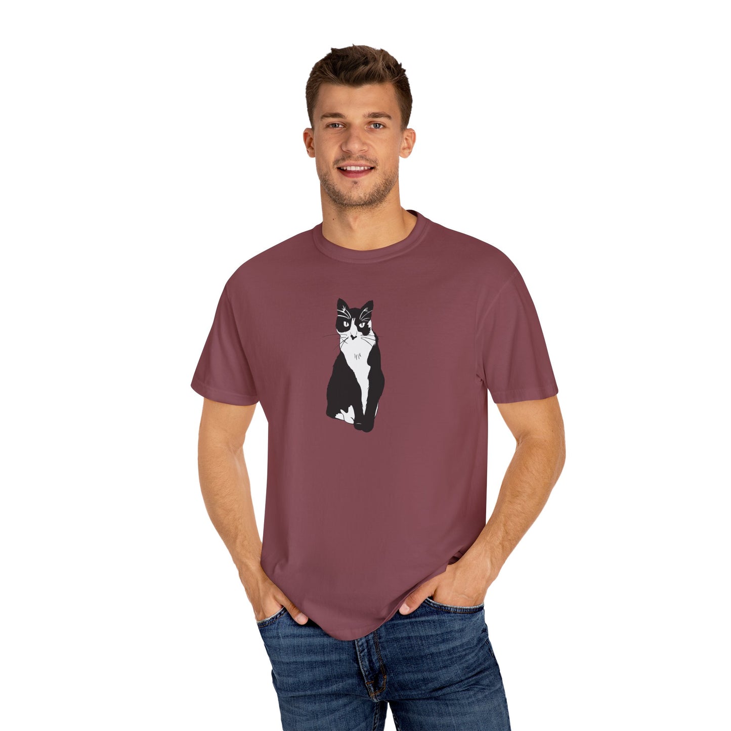 Cat Tee (B&W Style Cat) - Cat Drawing Shirt