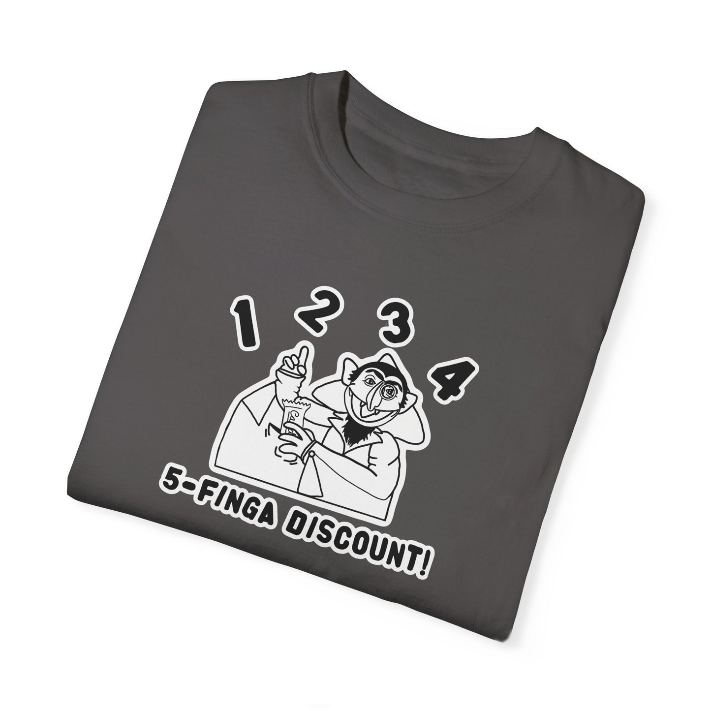 Five Finger Discount Outline Tee - Sesame Street The Count Parody Shirt
