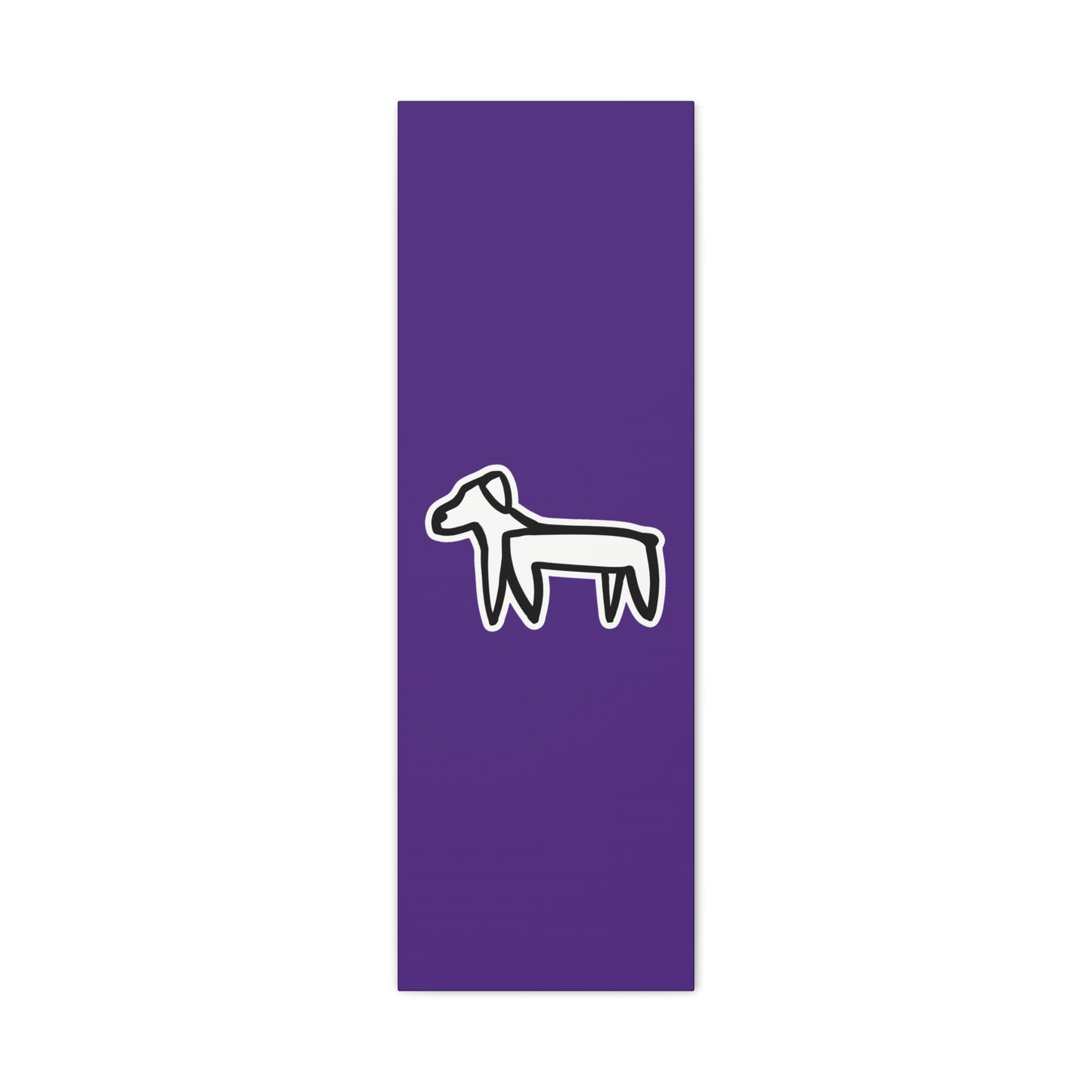 Dog Canvas Print on Purple (Sticker Style White Dog) - Dog Art Print