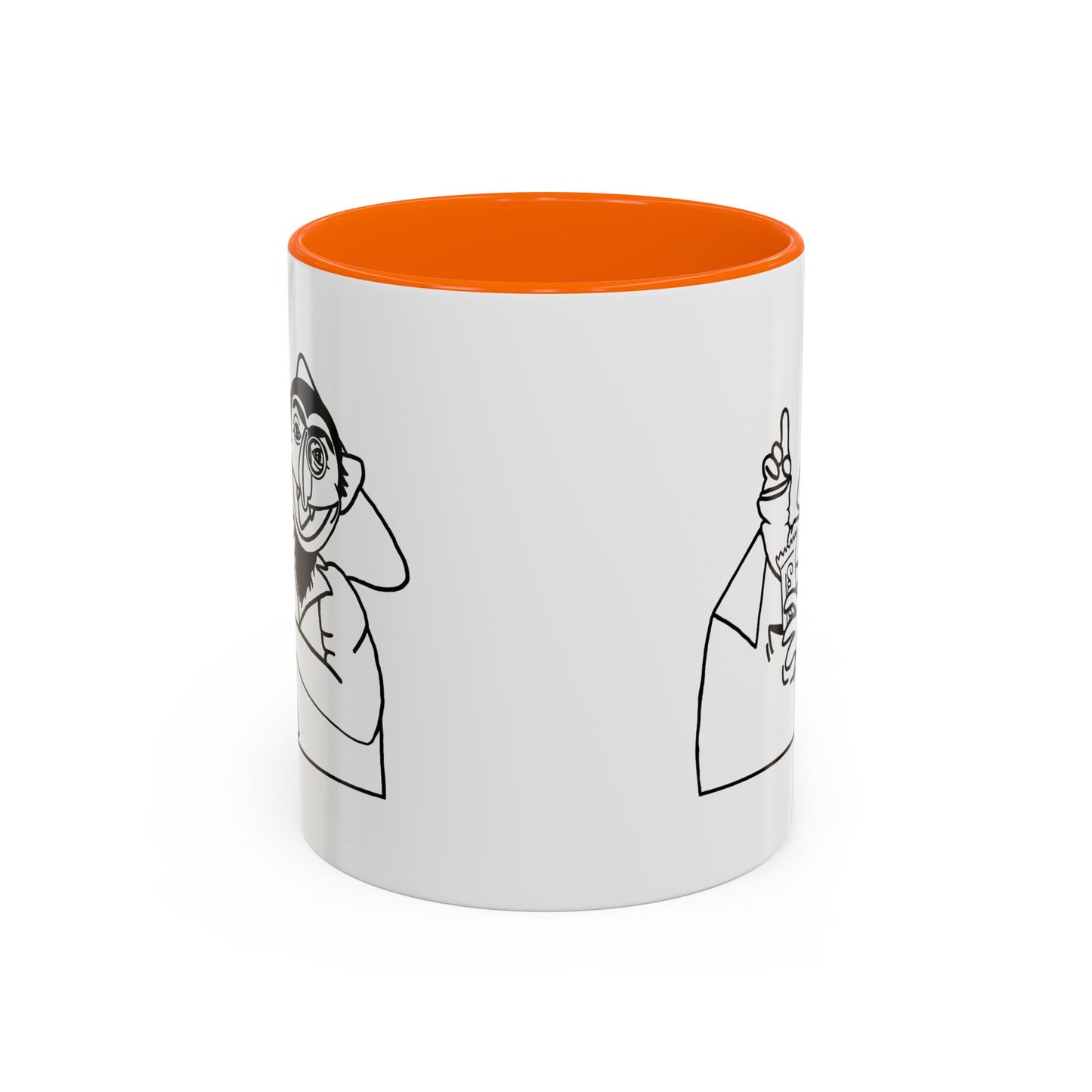 The Count Stealing Candy Outline Accent Mug - Sesame Street The Count Parody Coffee Mug