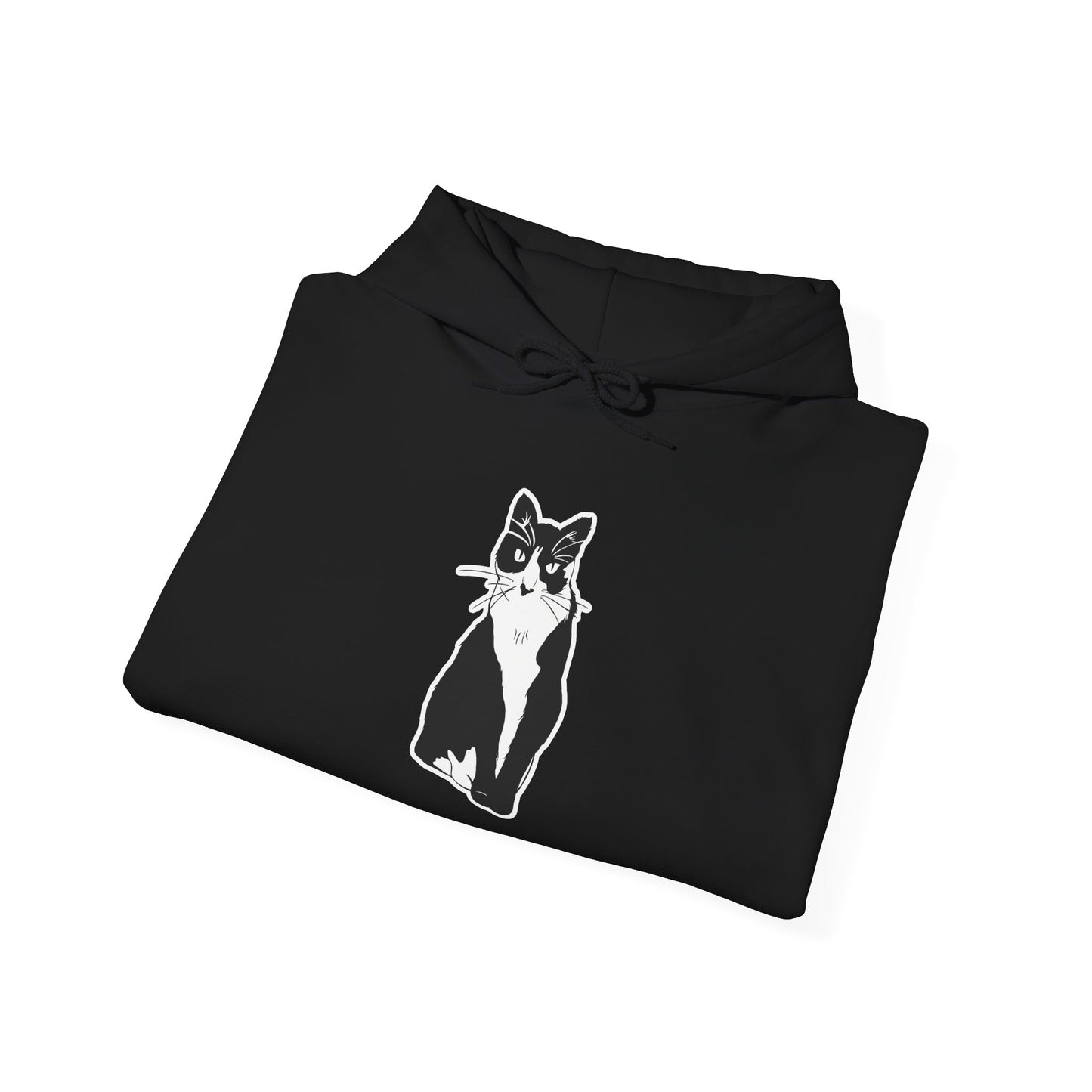 Cat Hoodie (Sticker Style Cat) - Cat Hooded Sweatshirt