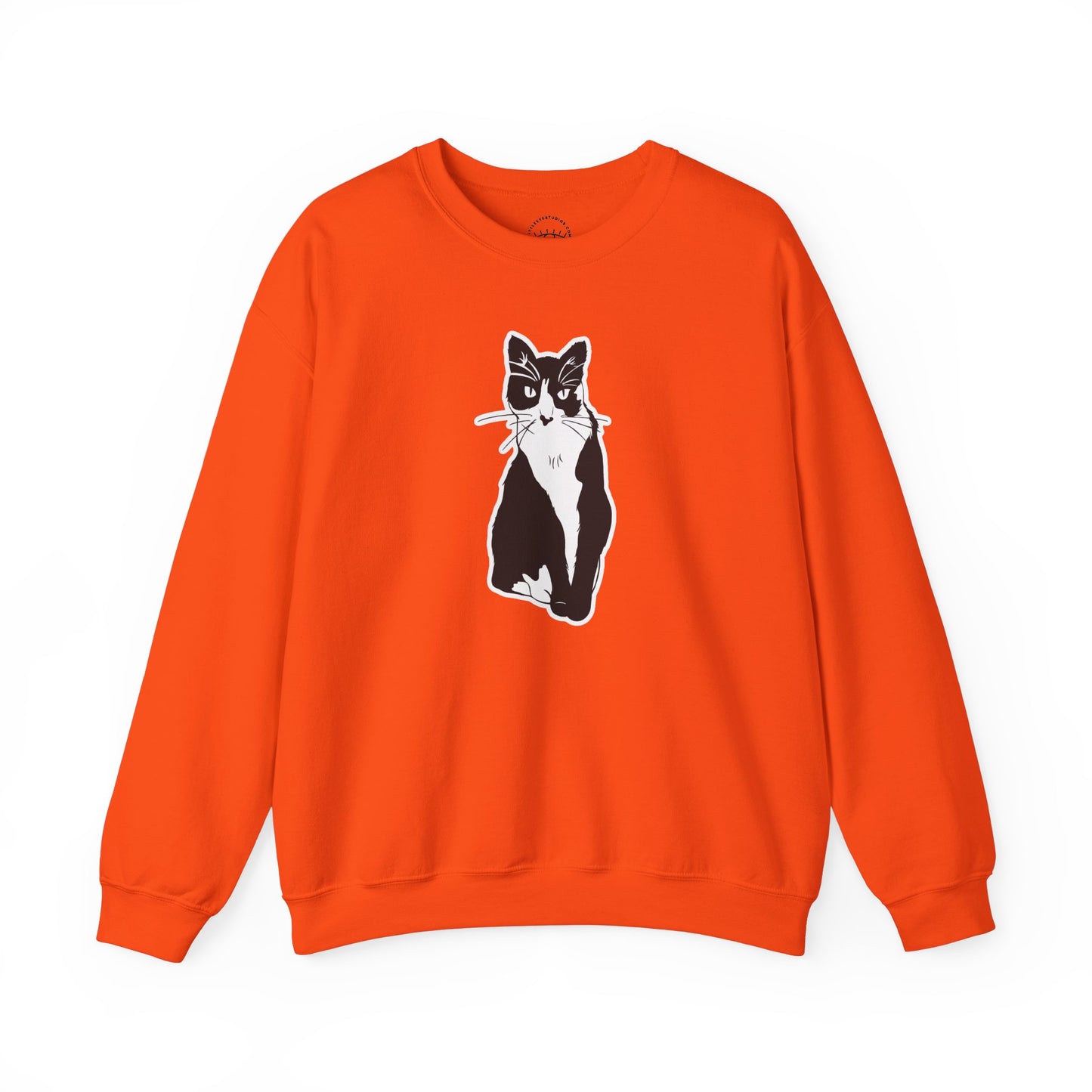 Cat Sweatshirt (Sticker Style Cat) - Cat Drawing Sweatshirt