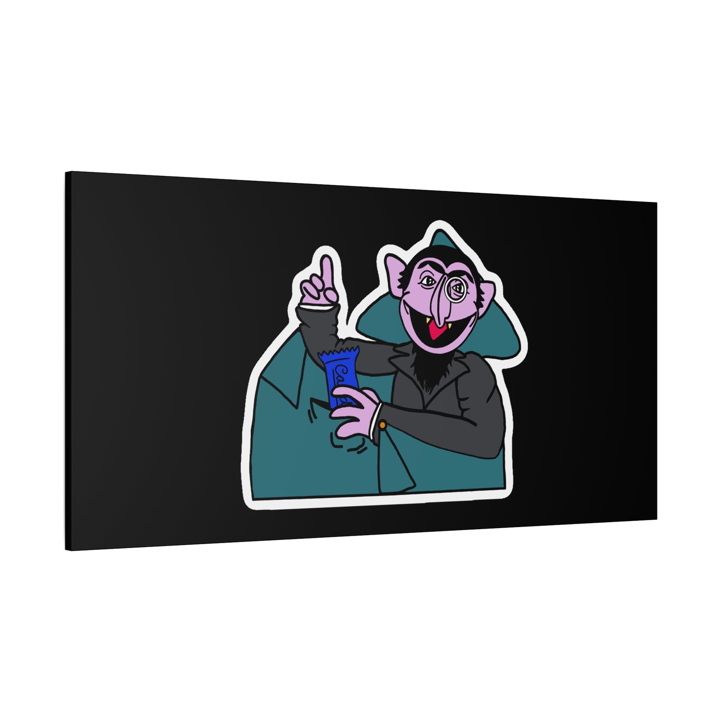 The Count Stealing Candy Canvas Print Black - Sesame Street The Count Parody Art