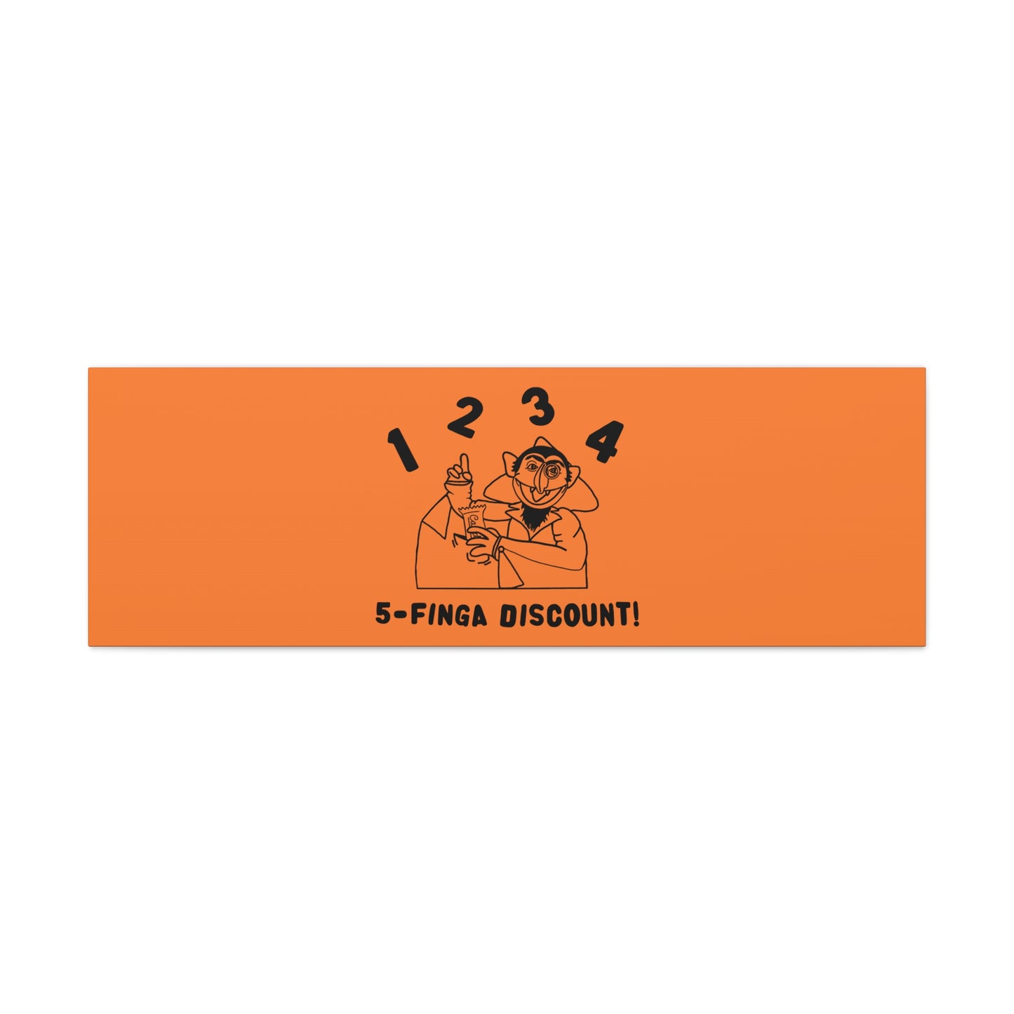 Five Finger Discount Outline Canvas Print Light Orange - Sesame Street The Count Parody Art Print