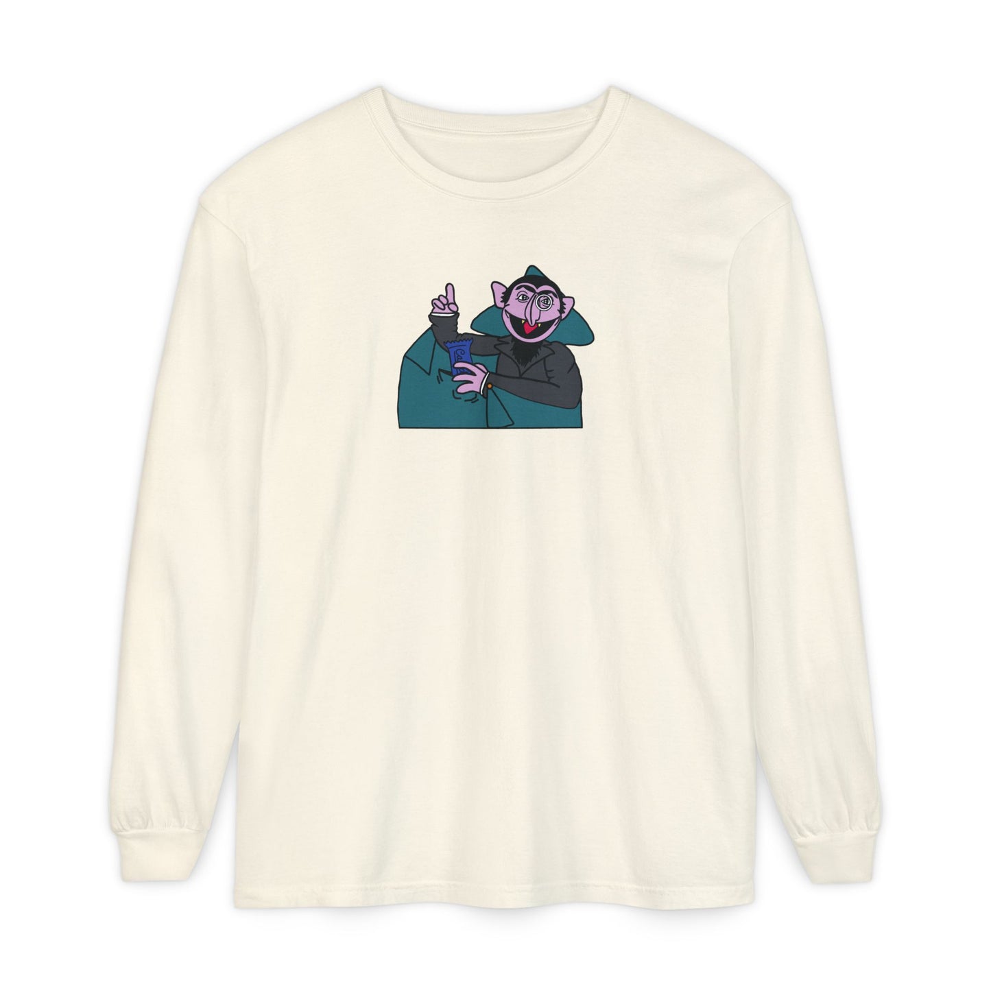 The Count Stealing Candy Long Sleeve - Sesame Street The Count Parody Long Sleeve Shirt