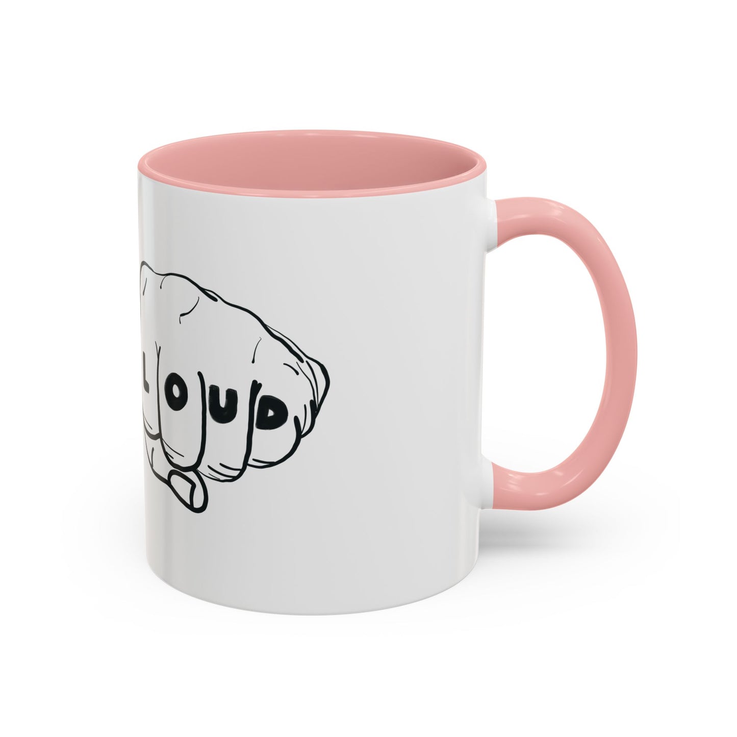 Live Loud Knuckle Tats Tattooed Fists Accent Mug