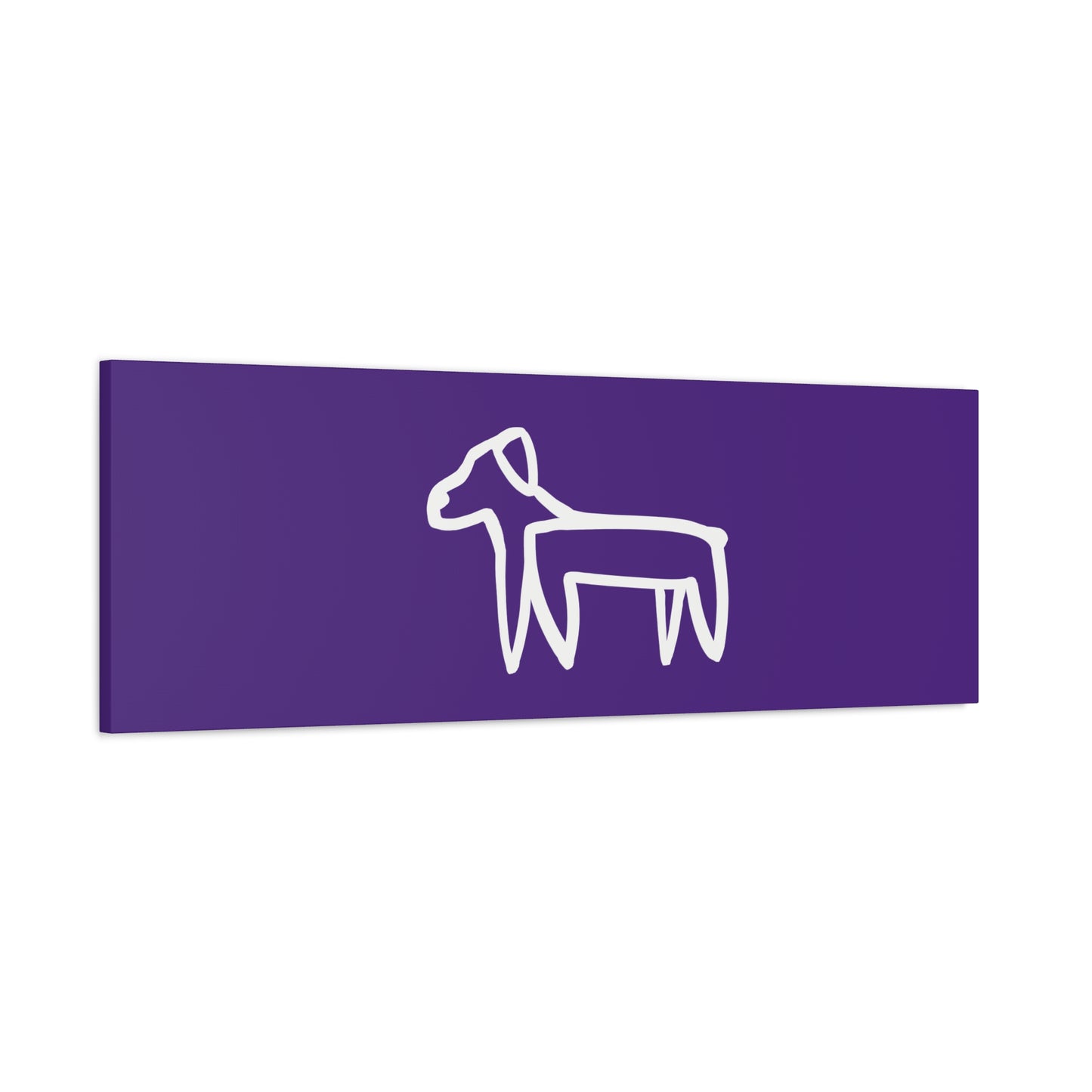 Dog Canvas Print on Purple (Transparent Style White Dog) - Dog Art Print