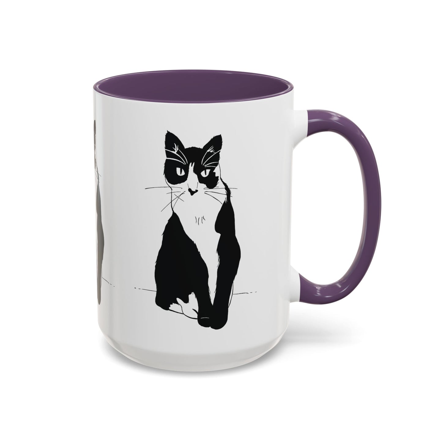 Three Cats Accent Mug (Transparent Style Cat) - Three Cats Edition Cat Mug