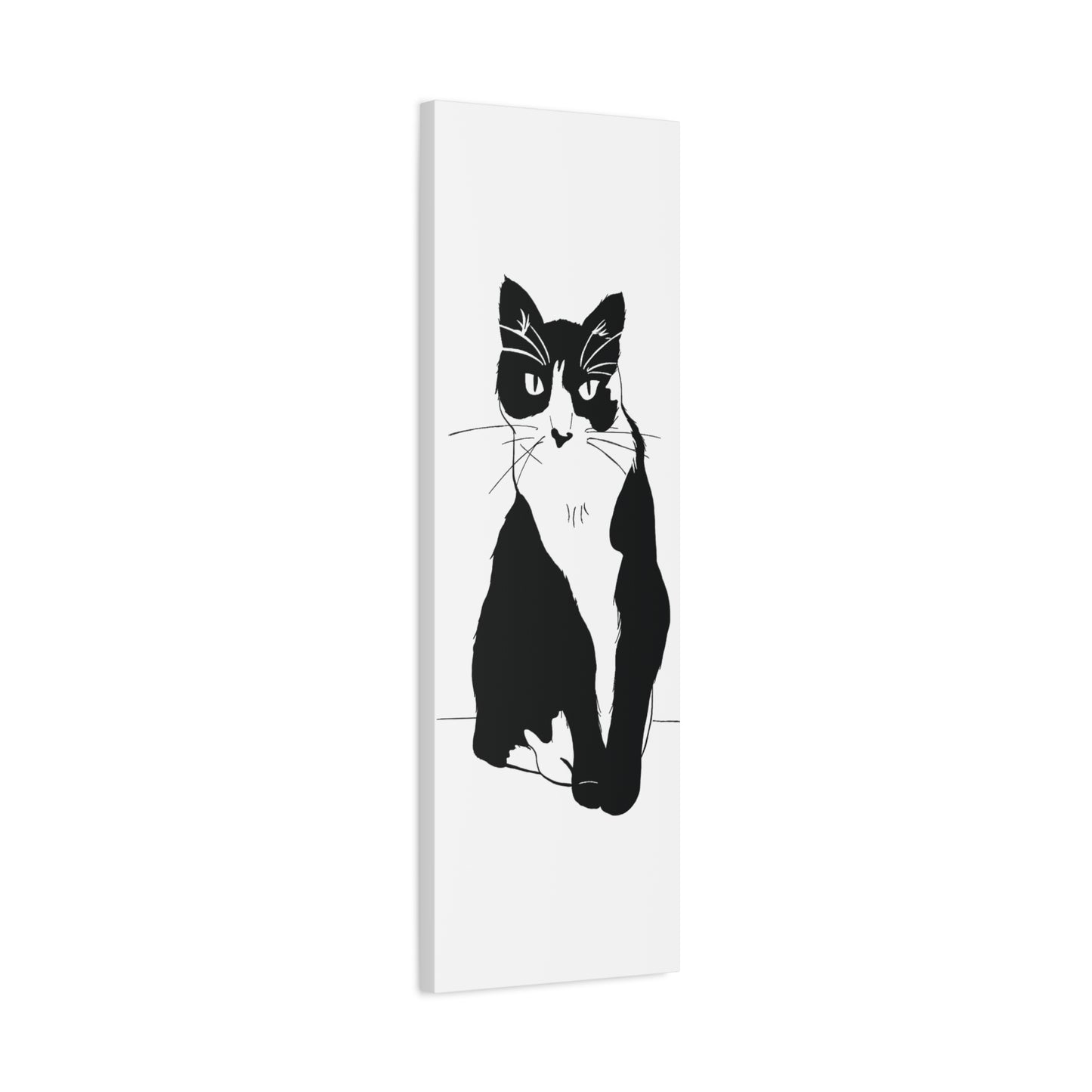 Cat Canvas Print on White (Transparent Style Cat) - Cat Drawing Art
