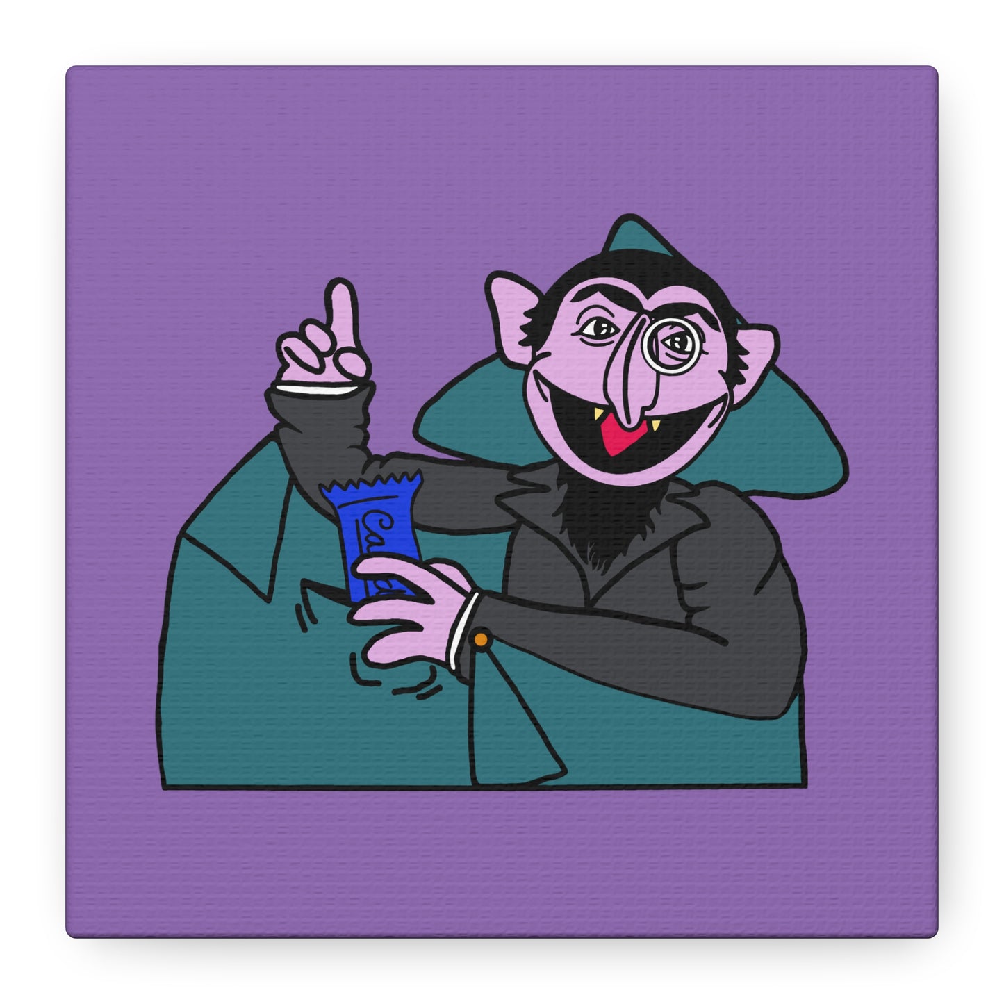 The Count Stealing Candy Canvas Print Light Purple - Sesame Street The Count Canvas Art