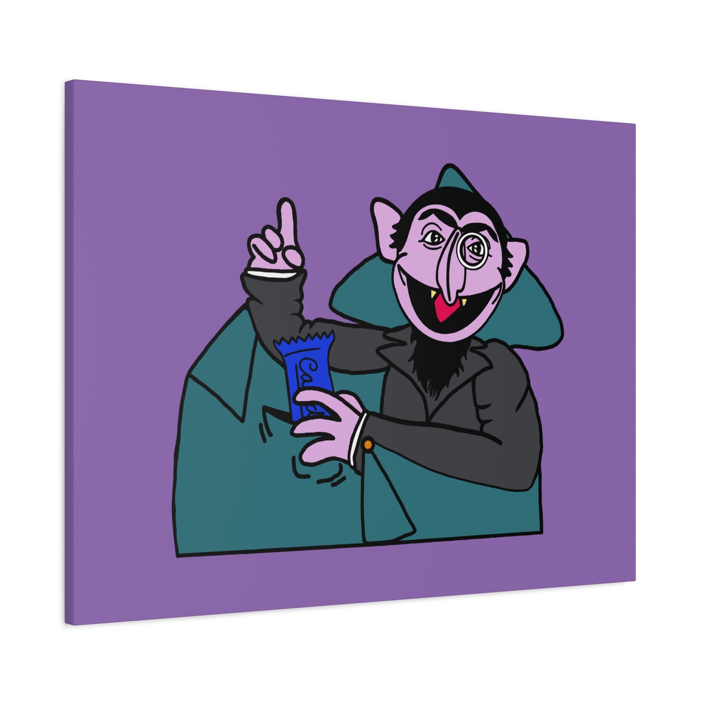 The Count Stealing Candy Canvas Print Light Purple - Sesame Street The Count Canvas Art