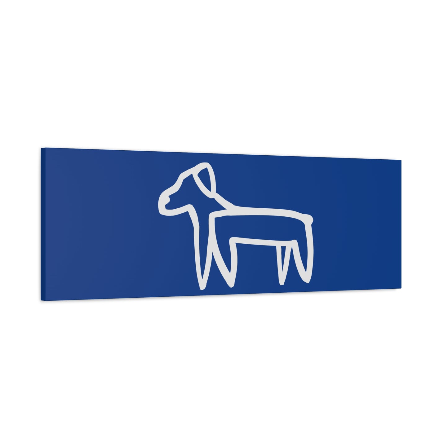 Dog Canvas Print on Blue (Transparent Style White Dog) - Dog Art Print