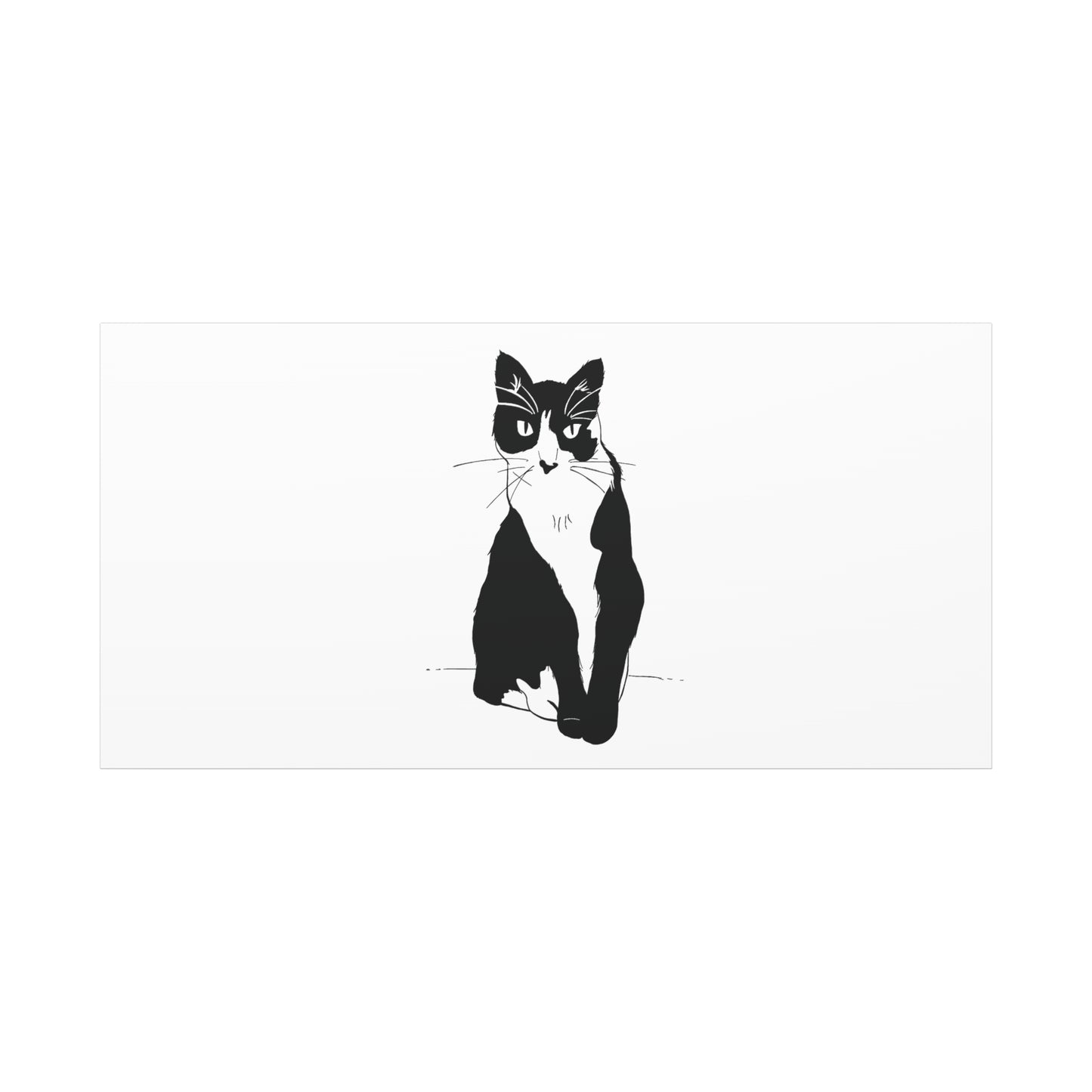 Cat Canvas Print on White (Transparent Style Cat) - Cat Drawing Art